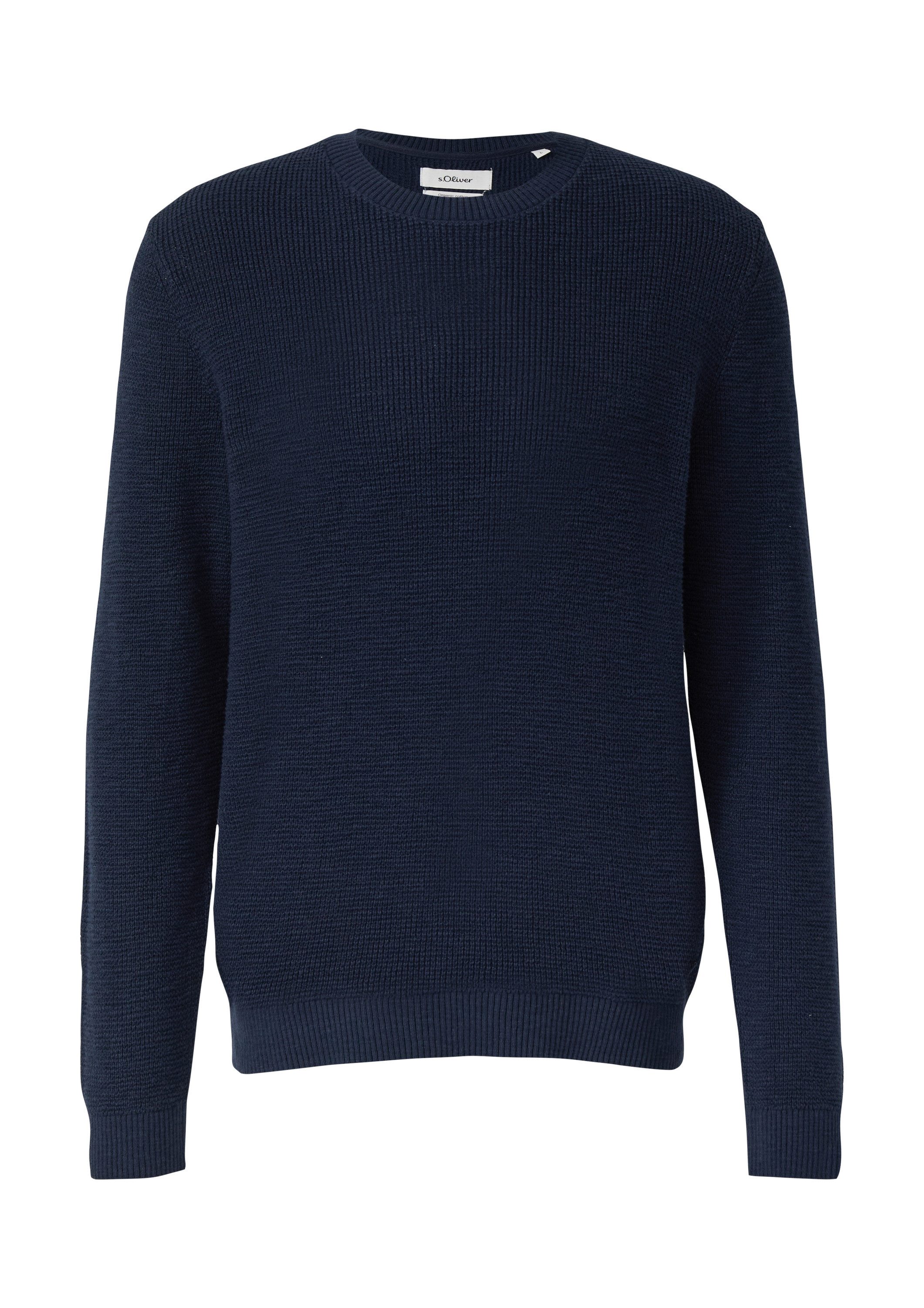 s.Oliver Longpullover Strickpullover Strickpullover mit Crew Neck und Struk günstig online kaufen