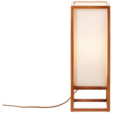 Lightbox Tischleuchte, ohne Leuchtmittel, Tischlampe, 53 cm Höhe, E27, 40 W, Holz/Stoff, naturfarben/weiß