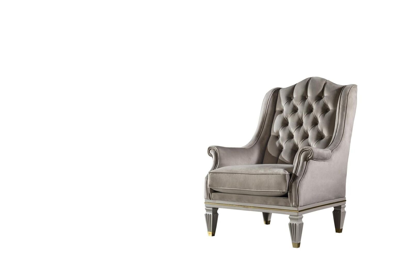 Beistelltisch Sessel Set Grau Sofagarnitur Modern Elegantes Wohnzimmer-Set Wohnzimmer JVmoebel