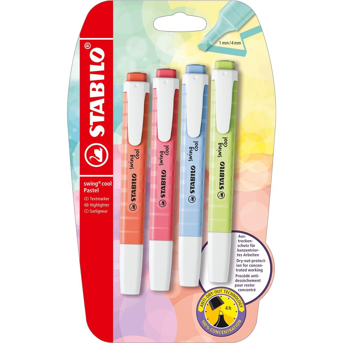 STABILO Marker STABILO swing cool Textmarker - 1+4 mm - pastell - 4er Set 1