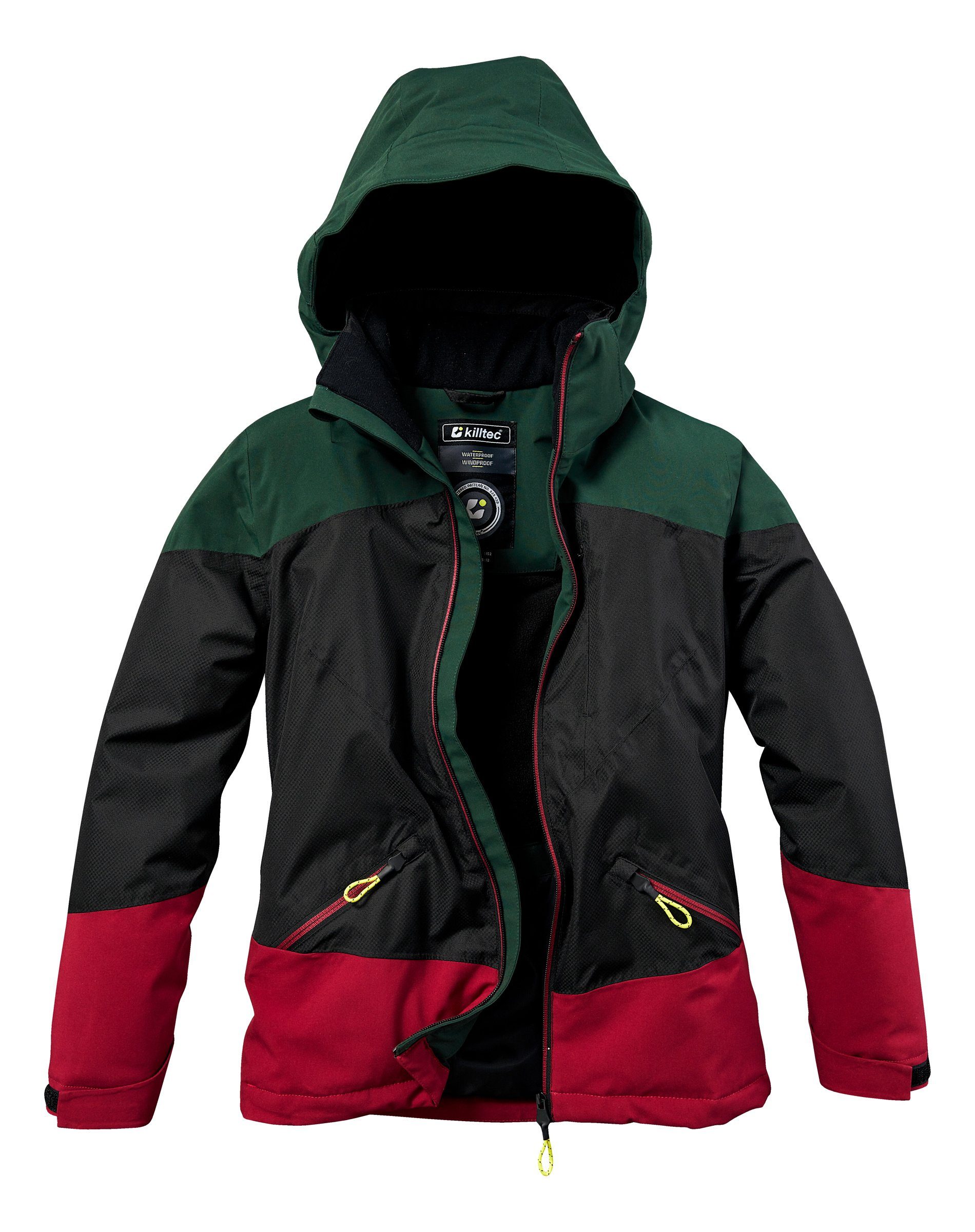 Killtec Sommerjacke killtec Mädchen green/schwarz mit 20 Funktionsjacke bottle Kapuze KOW 37205