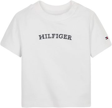 Tommy Hilfiger T-Shirt BABY CURVED MONOTYPE TEE S/S mit großem Hilfiger Front Print & Logo-Flag