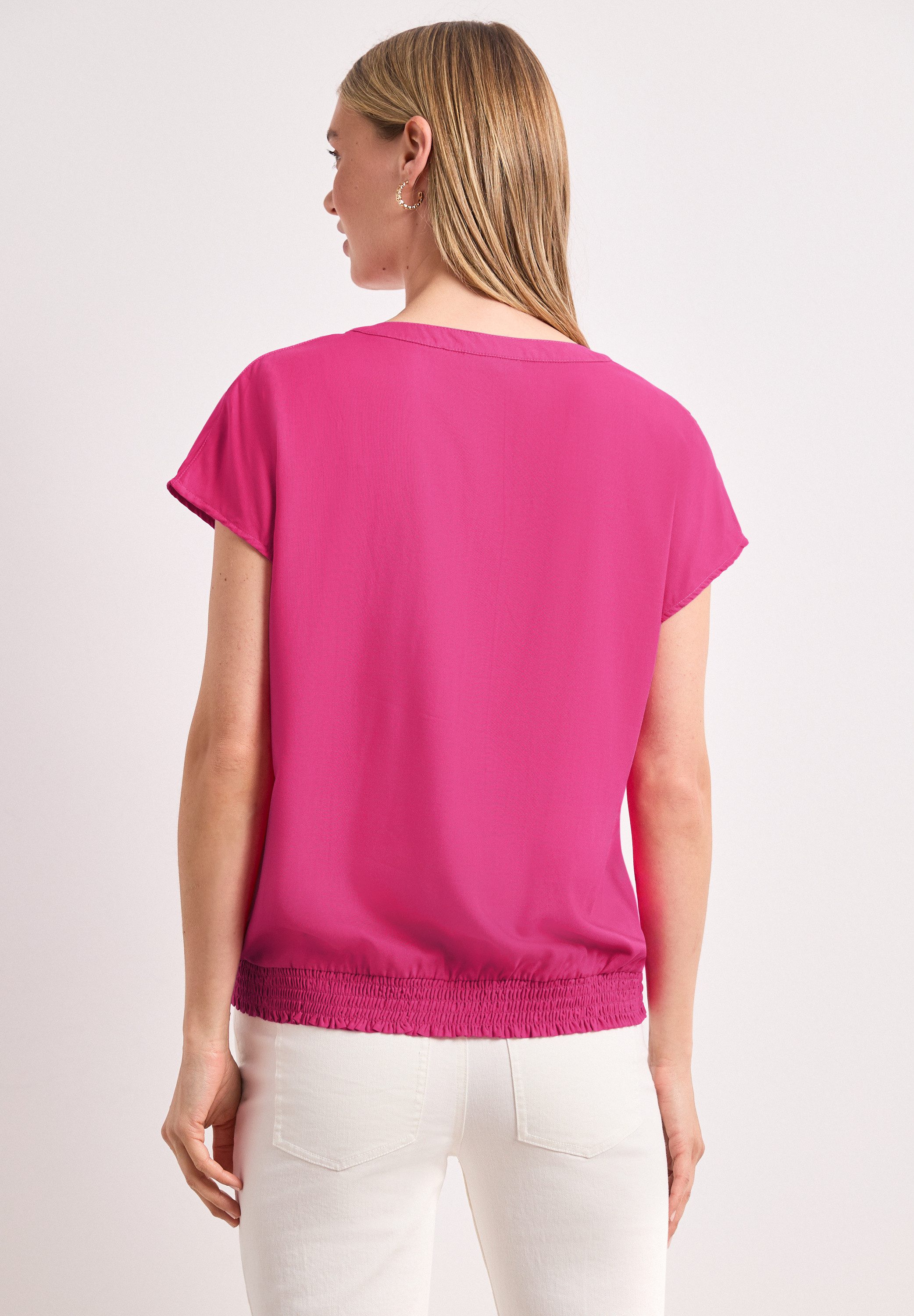 STREET ONE Kurzarmbluse Sommerbluse aus Viskose