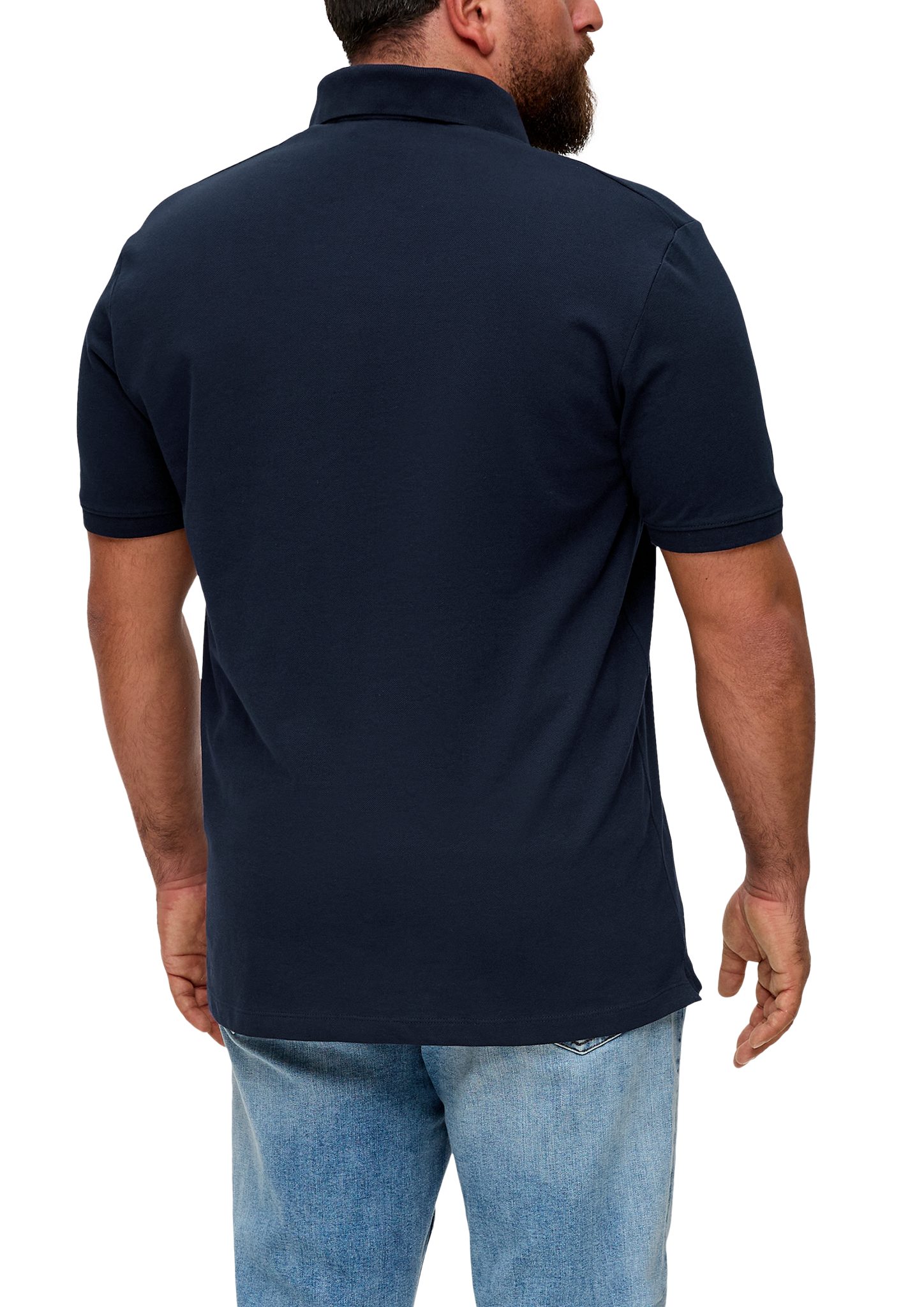 Polo-Shirt navy s.Oliver Baumwollstretch Kurzarmshirt aus