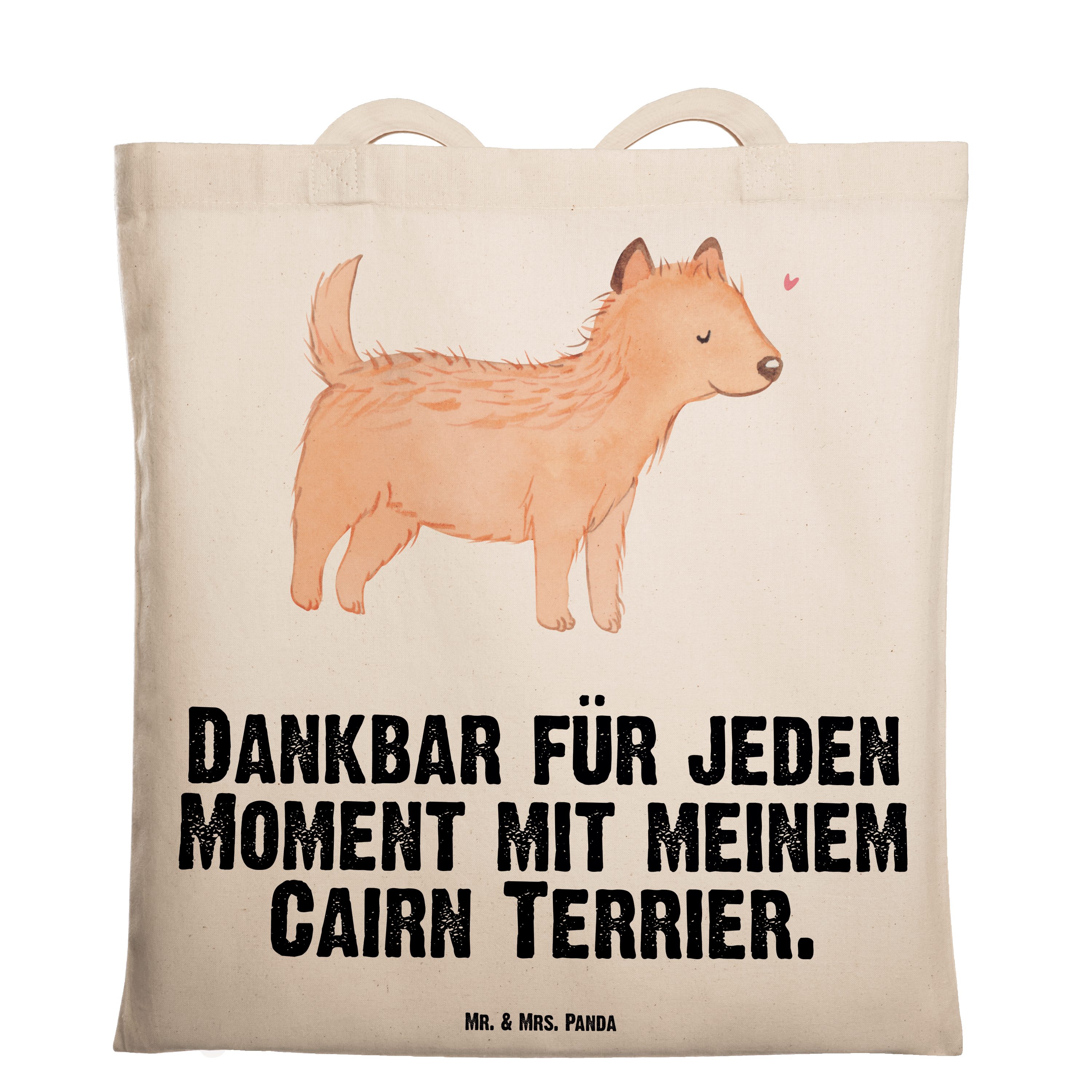 Mr. & Mrs. Panda Tragetasche Cairn Terrier Moment - Transparent - Geschenk, Hund, Stoffbeutel, Ein (1-tlg)