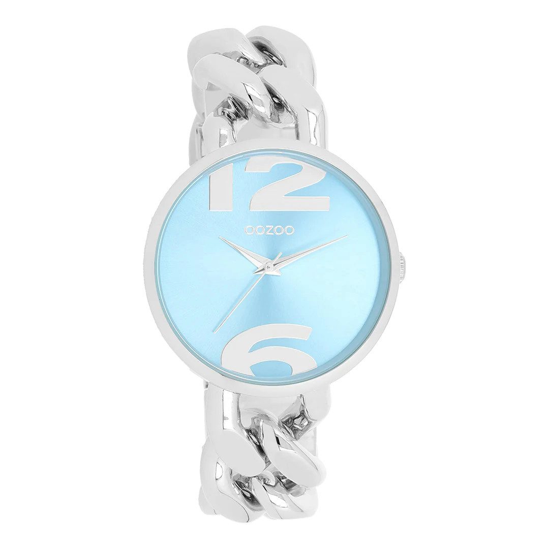 OOZOO Quarzuhr Damenuhr C11350 Hellblau ...