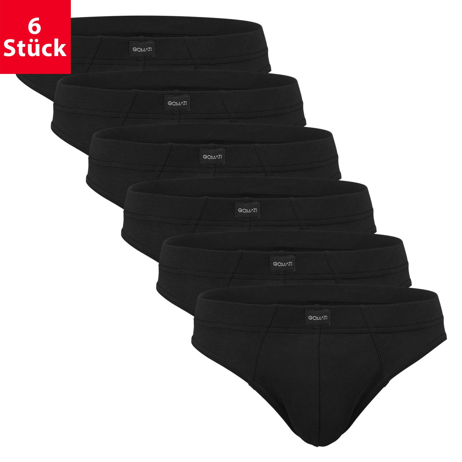 Gomati Slip 6er Pack Herren Jersey Slips Baumwoll Unterhosen