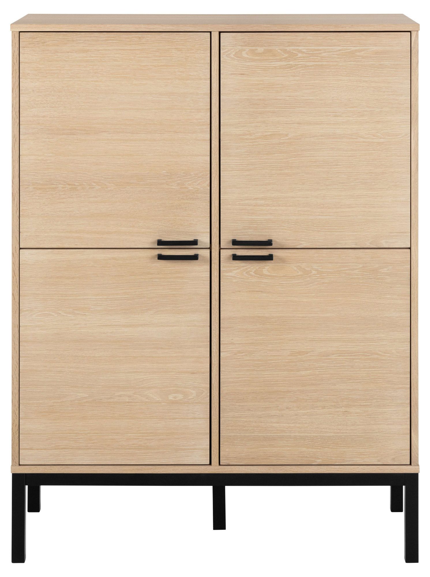 ACTONA GROUP Anrichte Kensington, Schrank, 4 Türen und 6 Böden weiss pigmentiert Eiche, 91x40x120cm