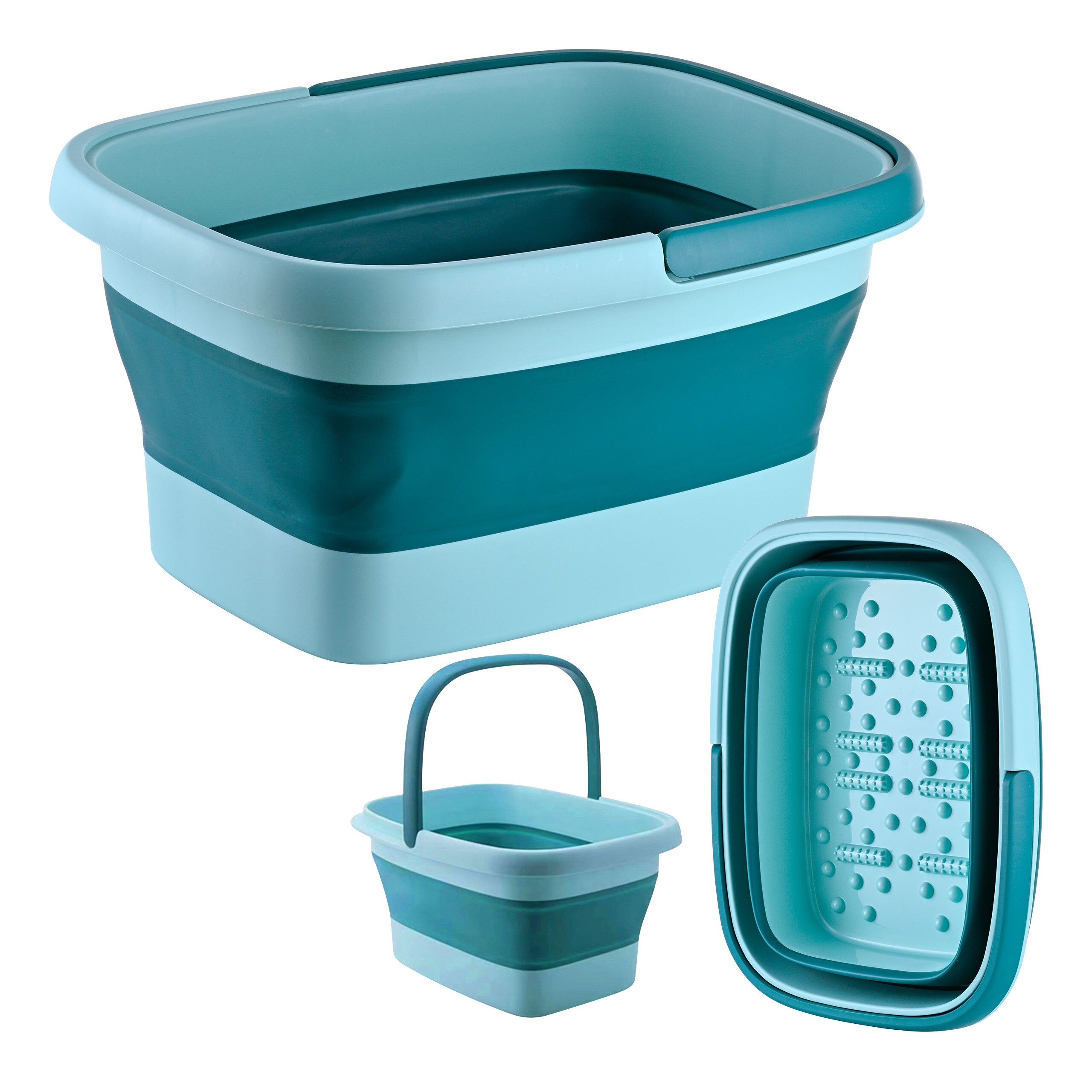 relaxdays Fußbad Faltbare Fußbadewanne, 1-tlg., blau