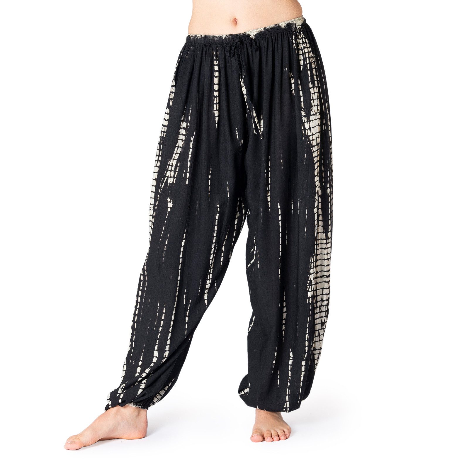 PANASIAM Haremshose Tie-Dye Haremshose Sommerhose aus 100% Viskose Schlupfhose mit Taschen Freizeithose Unisex Lounge-Hose lockere Strandhose Pumphose Jogger