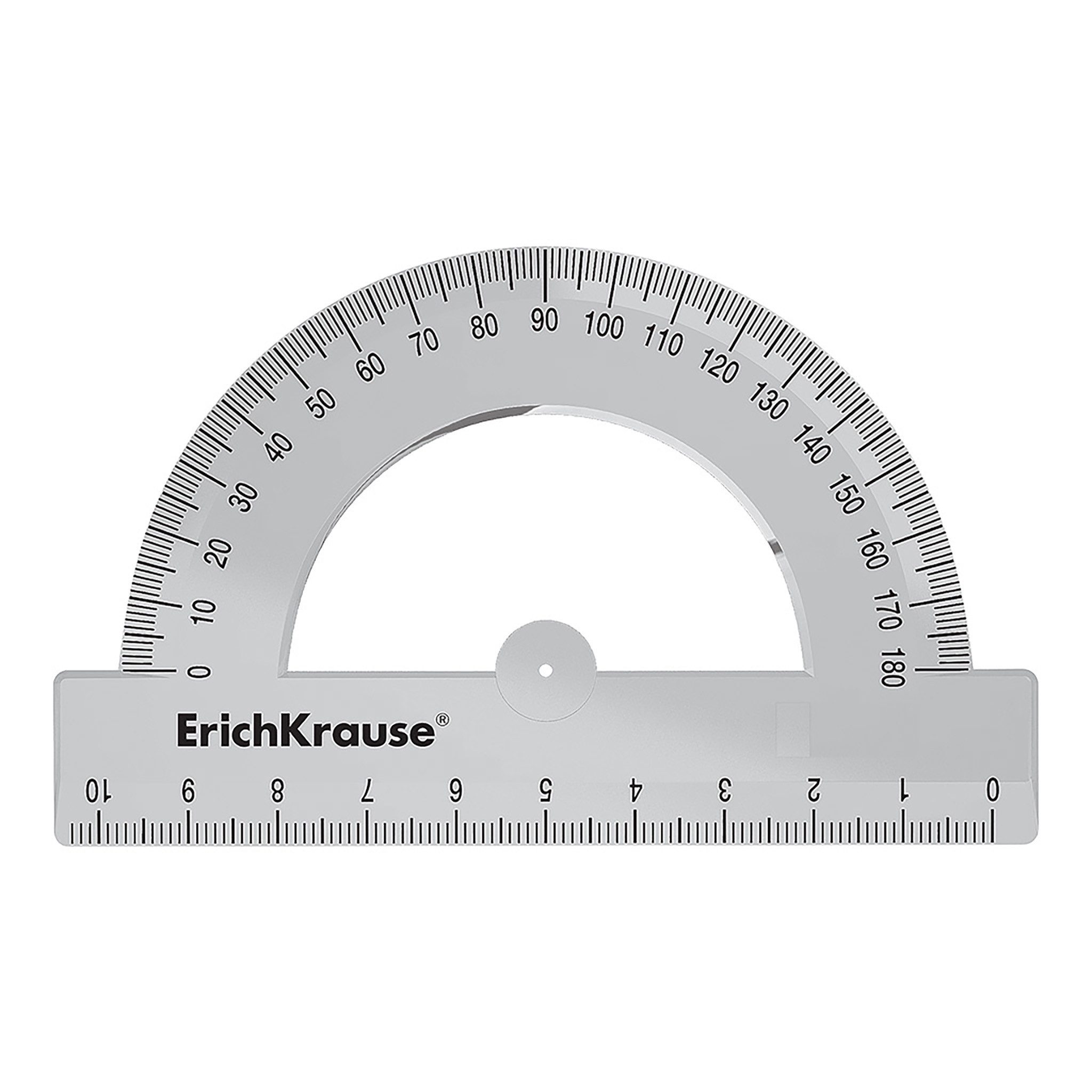 Erich Krause Lineal, Halbkreis Winkelmesser 180° Lineal 10 cm Kunststoff klar transparent