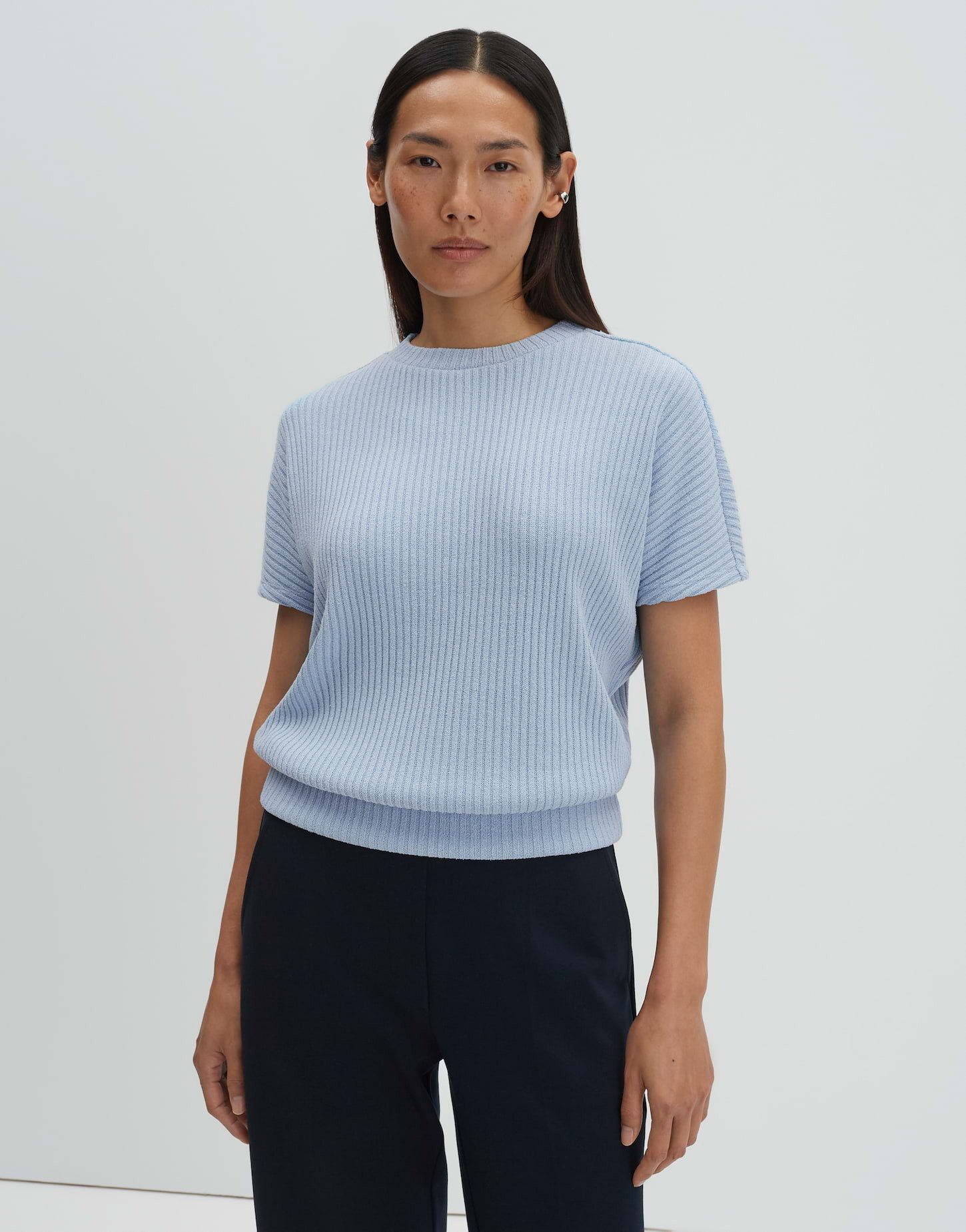 someday Sweatshirt Urosa Sweatshirt in Rippenstruktur aus Sweatware Lockere Passform, elastisch mit breitem Saum