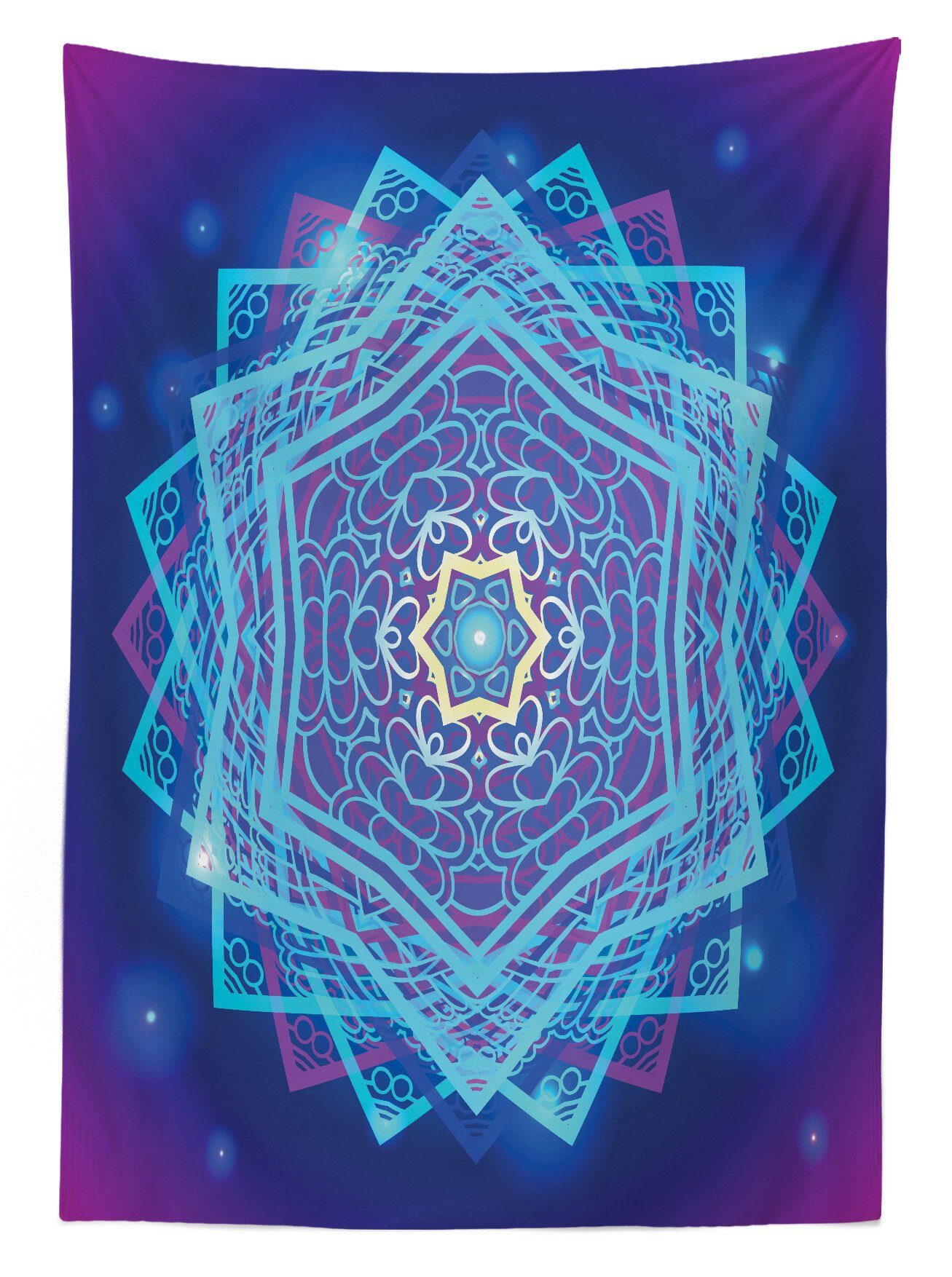 Abakuhaus Tischdecke Farbfest Waschbar Für Geometrie Farben, Klare geeignet den Bereich Entwurf Stern-Mandala Außen