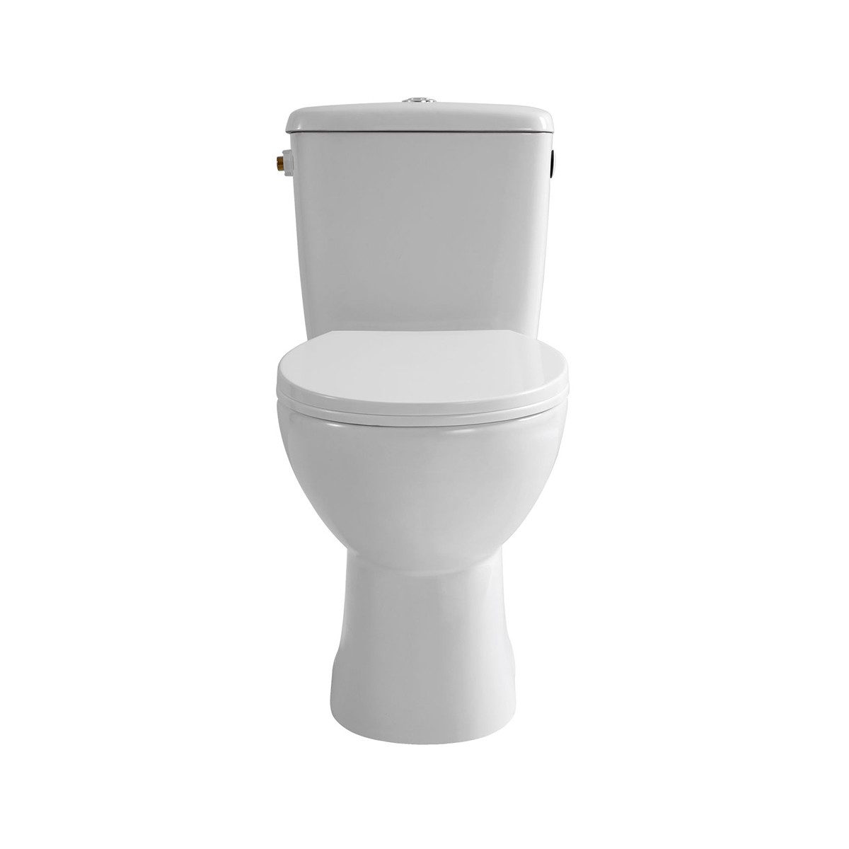 Belvit Tiefspül-WC PRO DUOBLOC Stand-WC randlos mit Spülkasten & Sitz, Wandablauf, 4/6 l., Keramik WC Toilette Tiefspüler wandhängend WC …