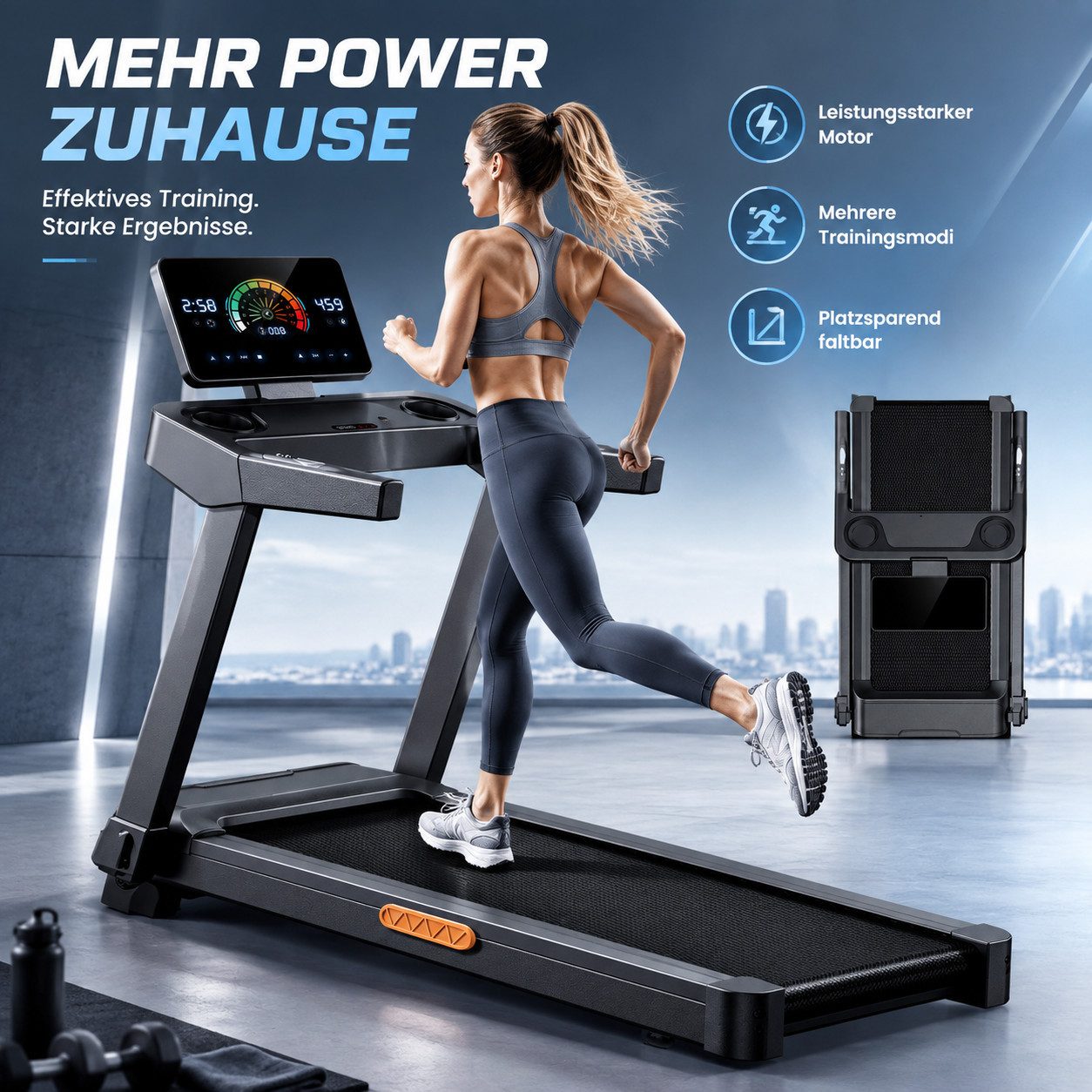 BAYMATE Laufband für Zuhause (1-14km/h, 10%-15% Steigung,107 * 40cm Lauffläche, Belastung 180kg, Hause Stumm Treadmills Mini Kleines Walking Pad Laufbänder), 3.5 PS Laufband Elektrisches LED Groß Touchscreen