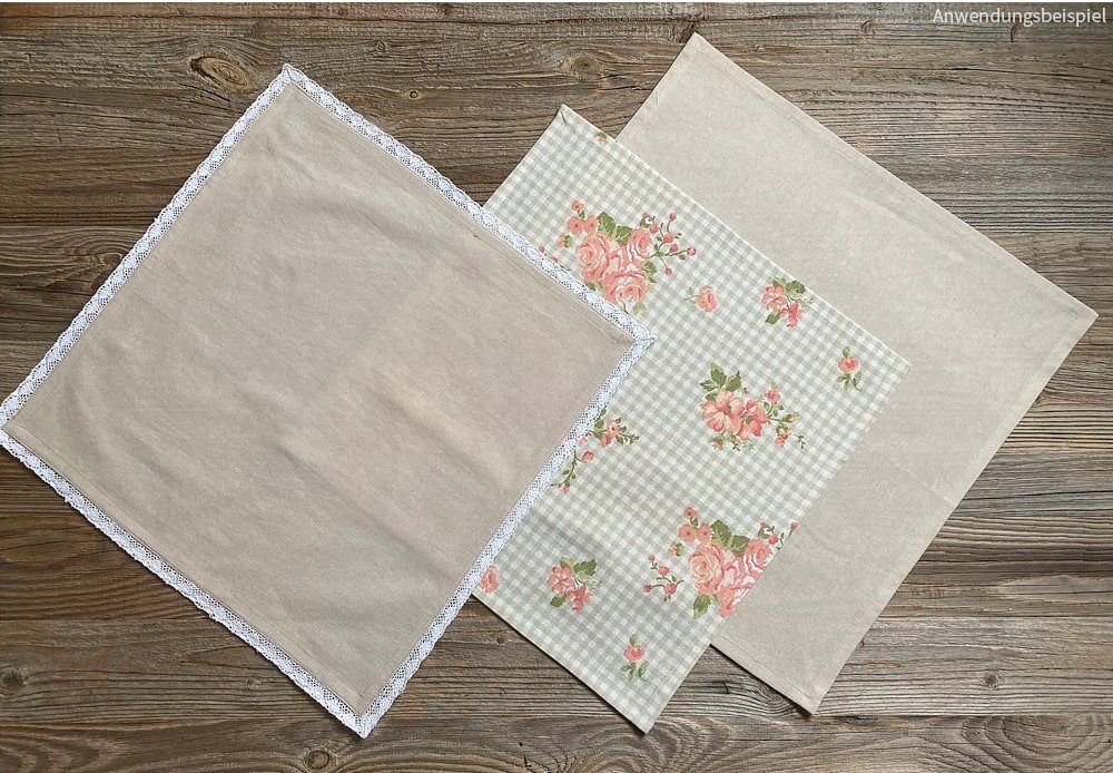 matches21 HOME & HOBBY Platzset Stoffserviette LUISA Rosen Karo Allover bun günstig online kaufen