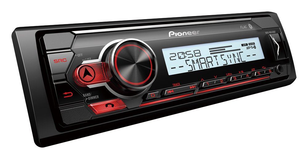 Pioneer MVH-MS410BT Bluetooth Spotify MP3 USB Android Autoradio Autoradio (RDS, Abnehmbares Bedienteil, Marin/Wasserdicht, AM/FM Radio, Animiertes Display, Bluetooth, Eingebauter Equalizer, AUX Eingang, 1 DIN)