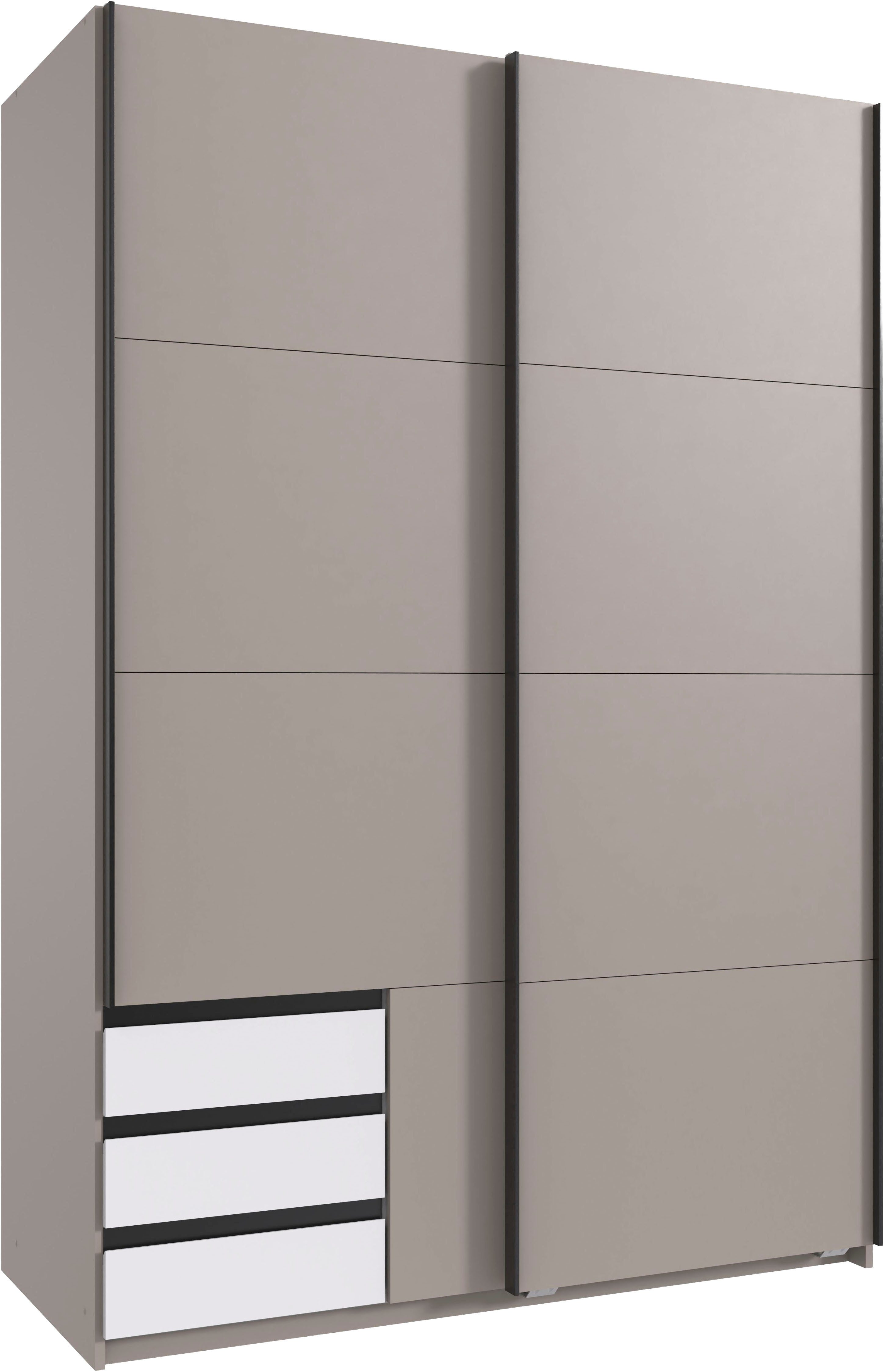 Wimex Schwebetürenschrank Bahamas, Kleiderschrank in den Breiten 135cm und 180cm erhältlich inkl. drei farblich abgesetzter Schubladen