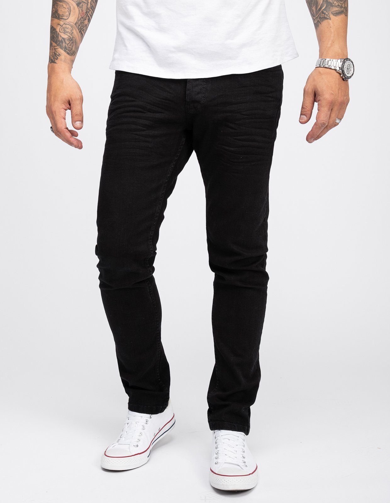 Slim-fit-Jeans Herren Jeans Slim Fit Schwarz RC-2146