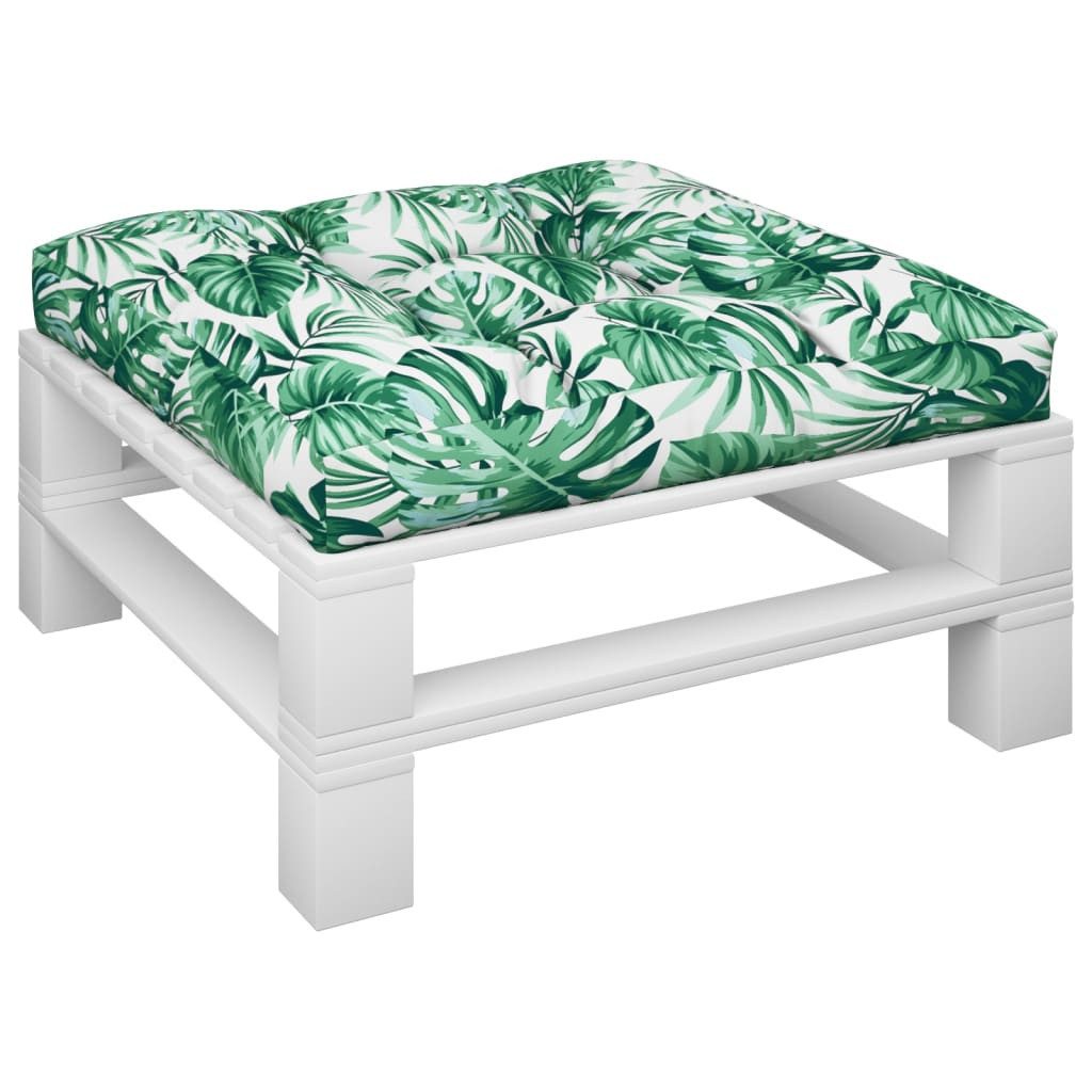 vidaXL Sitzauflage Palettensofa-Kissen Blattmuster 70x70x12 cm, günstig online kaufen