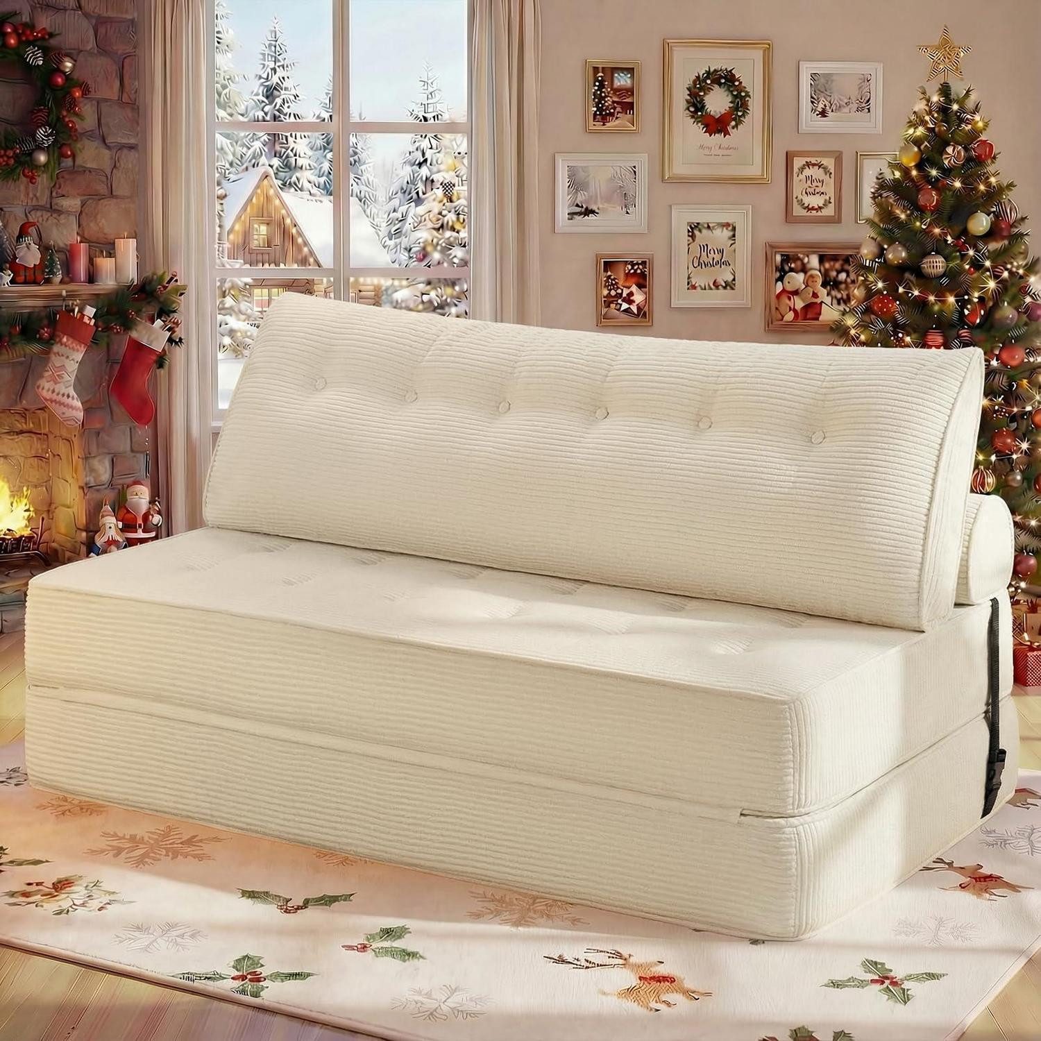 Schlafsofa Schlafsofa Sofa Bett Schlafsessel Sitzsack 150 x 80 cm Beige