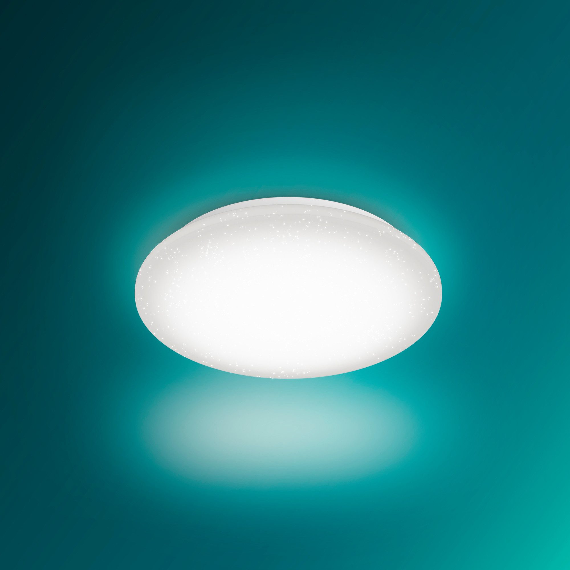 Philips LED Deckenleuchte Moire CL200, warmweiß (2700K), rund, weiß, LED fest integriert, Warmweiß, Sternenlichtoptik