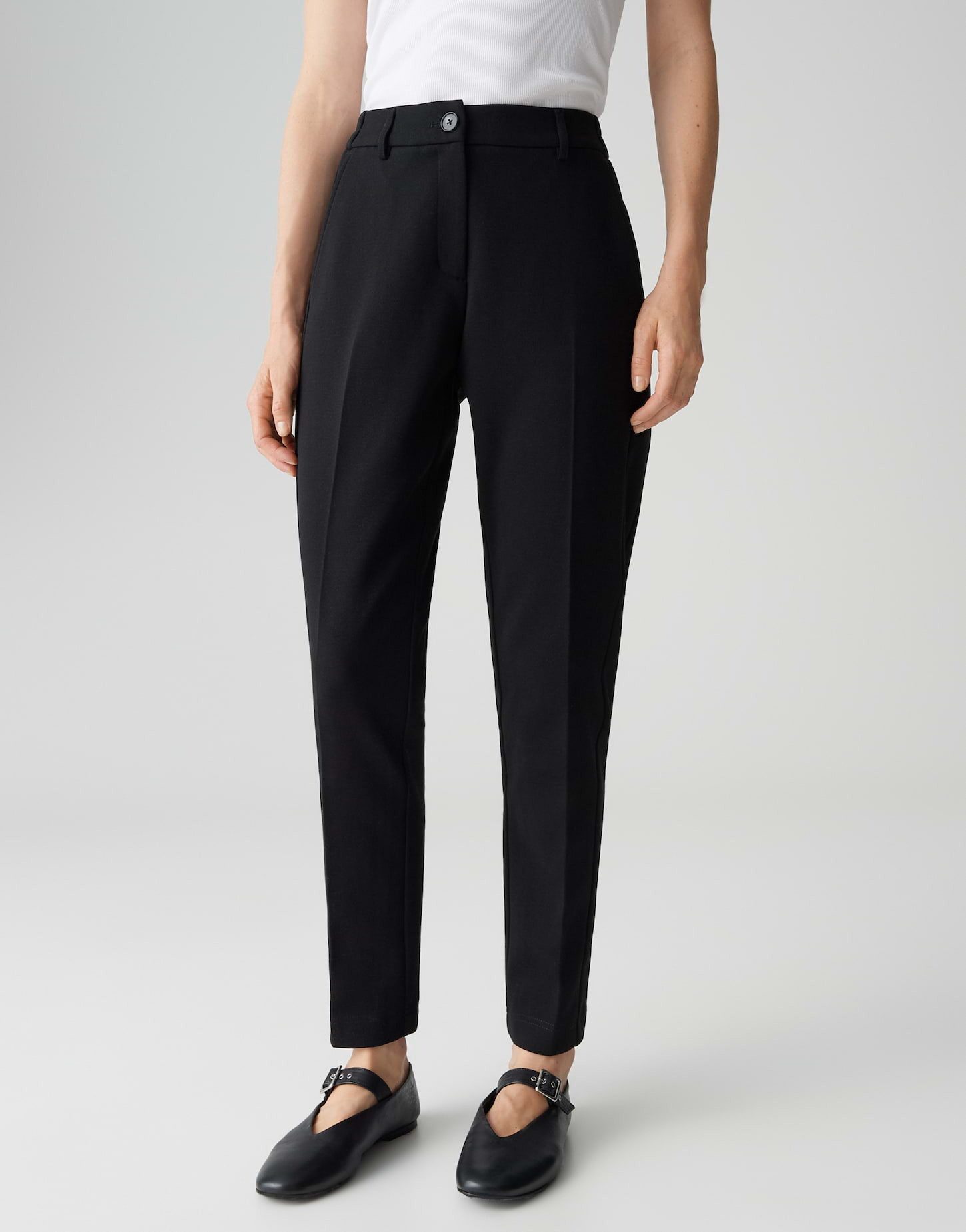 OPUS Stoffhose MELINA COZY aus Baumwoll Mix schmal zulaufendes Bein, fester günstig online kaufen