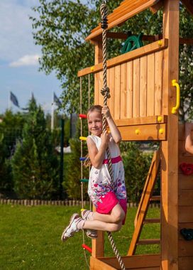 FUNGOO Spielturm MAXI SET FUN GYM, mit Schaukel & Rutsche, Klettererweiterung, Sandkasten