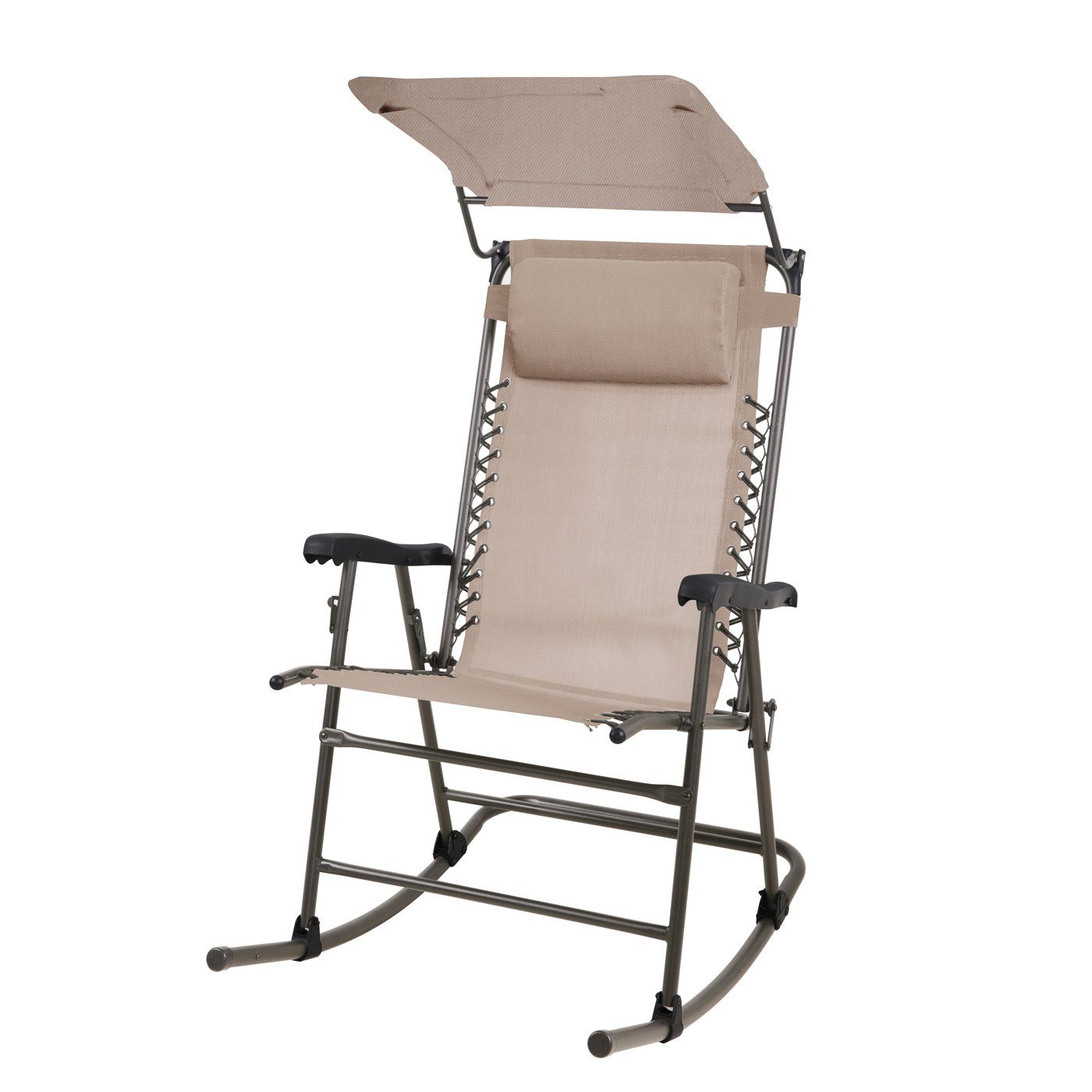 SVITA Schaukelstuhl, faltbar, mit Sonnenschutz, Armlehne, Kopfstütze, Beige günstig online kaufen