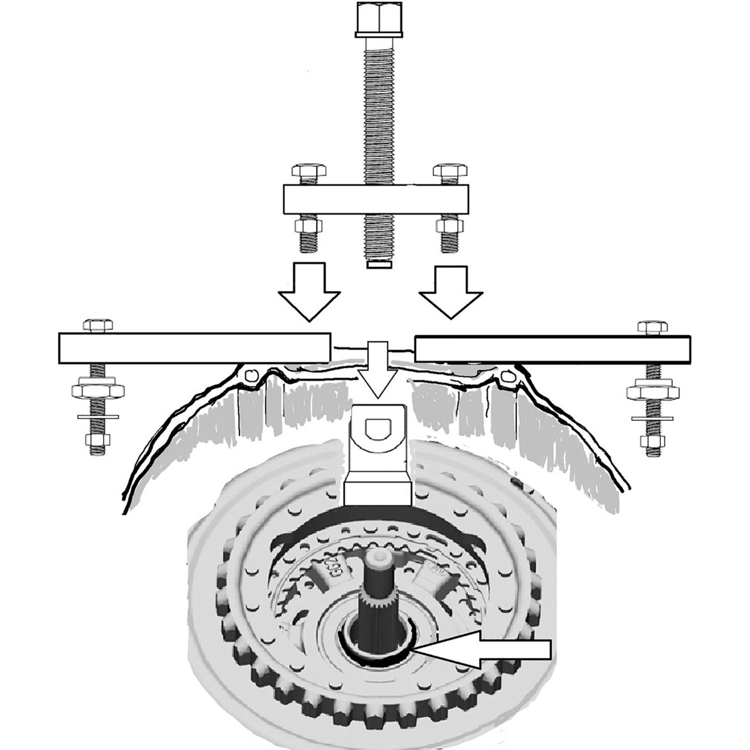 CCLIFE Montage-Kit Doppelkupplungsgetriebe Doppelkupplung Kupplung Abzieher Werkzeug