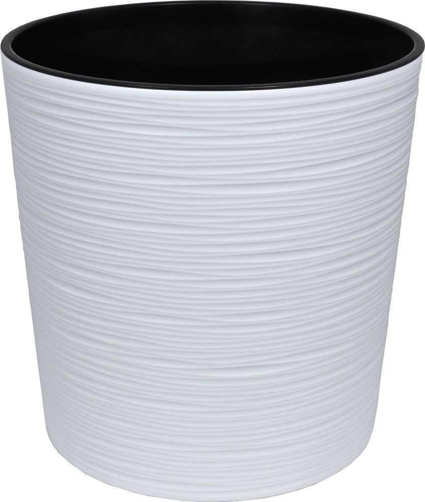 Heimwerkercenter Übertopf MePla - Kübel Malwa Strip -ø19cm - weiß