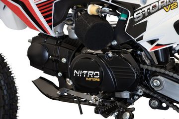 Nitro Motors Dirt-Bike 125cc midi Kinder Dirtbike Storm V2 14/12" Crossbike Pitbike, 4 Gang