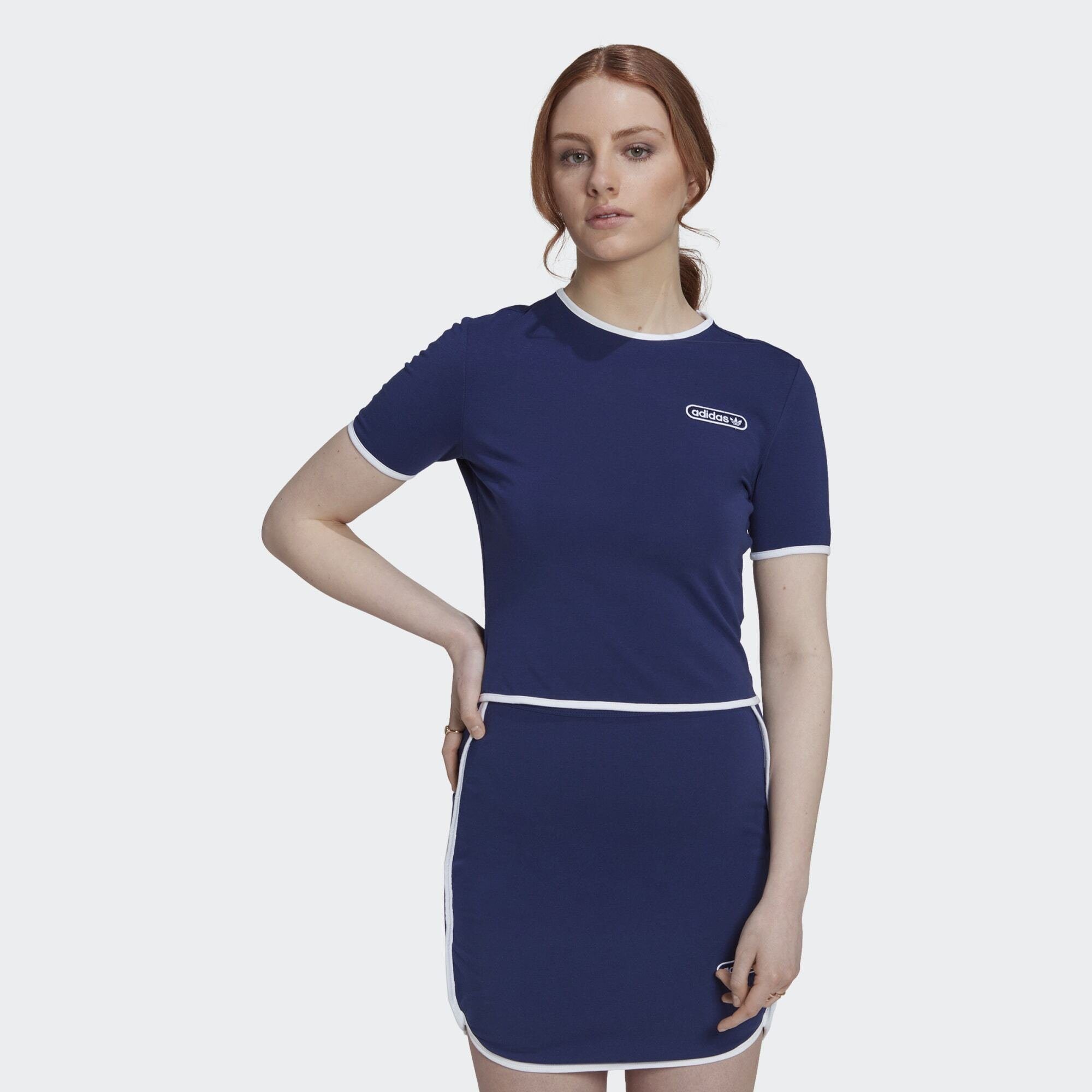 adidas Originals T-Shirt BINDING DETAILS CROP T-SHIRT Night Sky | T-Shirts