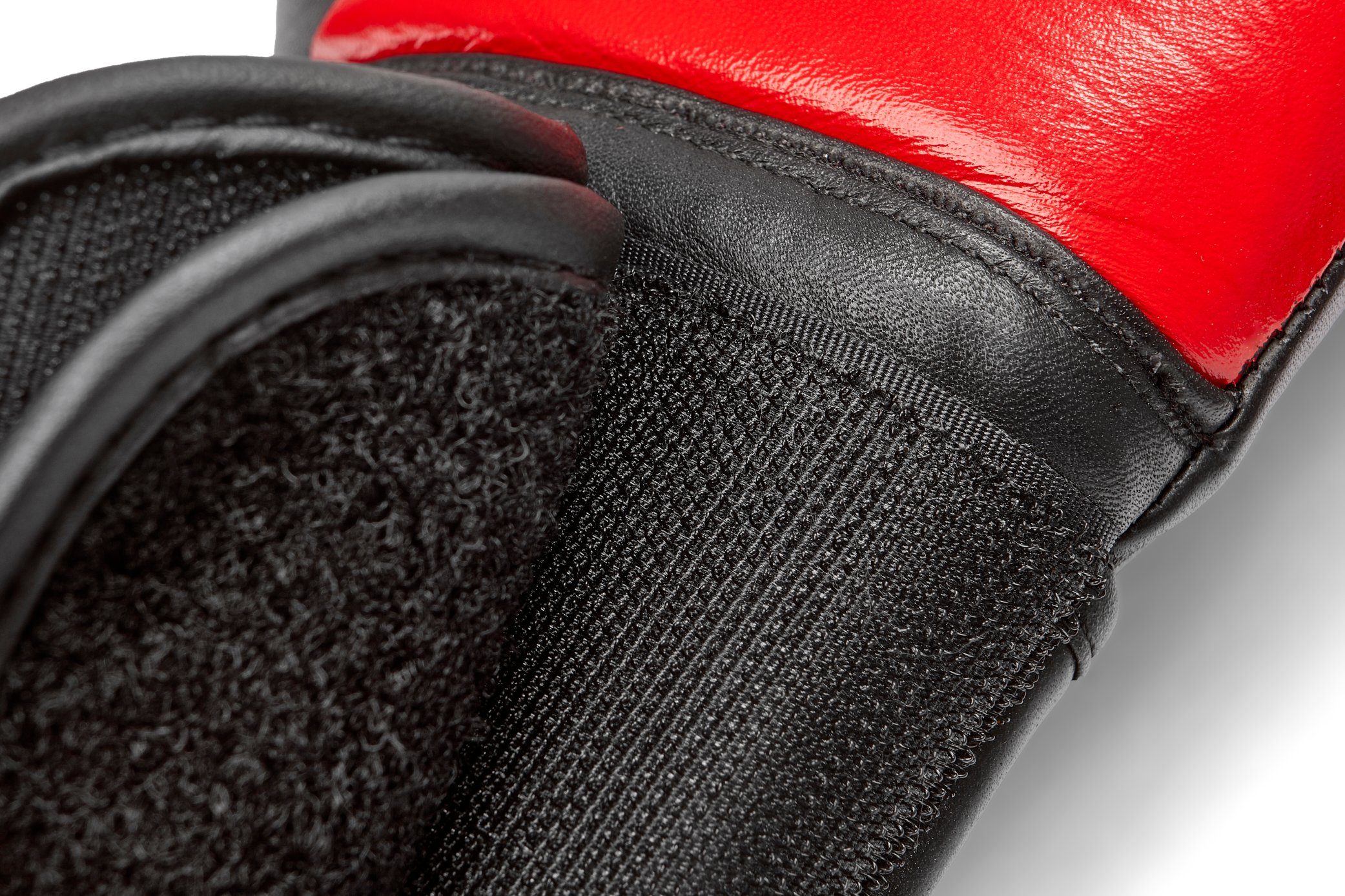 Boxhandschuhe Combat Rot/Schwarz, Griffbügel mit Reebok gepolsterten Reebok Leder-Boxhandschuhe
