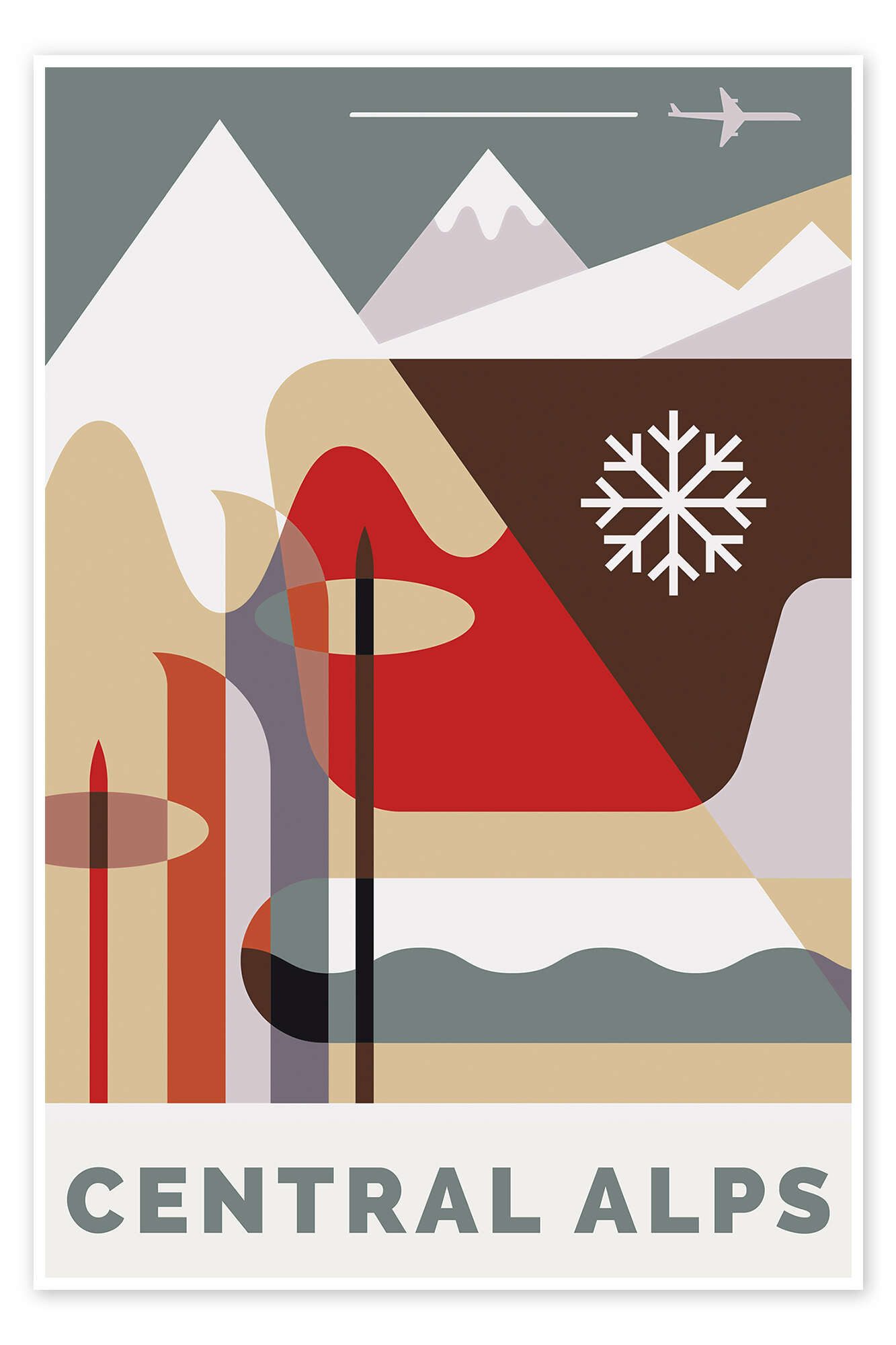 Posterlounge Wandbild Central Alps, Nigel Sandor, erhältlich als Poster, Leinwandbild, Wandsticker oder Acrylglasbild