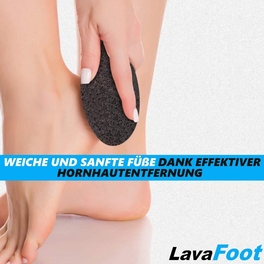 LavaFoot Hornhauthobel LAVASTEIN Fußpeeling Hornhautentferner Bimsstein Vulcan Pediküre Füße Hornhaut MAVURA Hornhautentfernung Fußpflege, Hände Bimsstein,