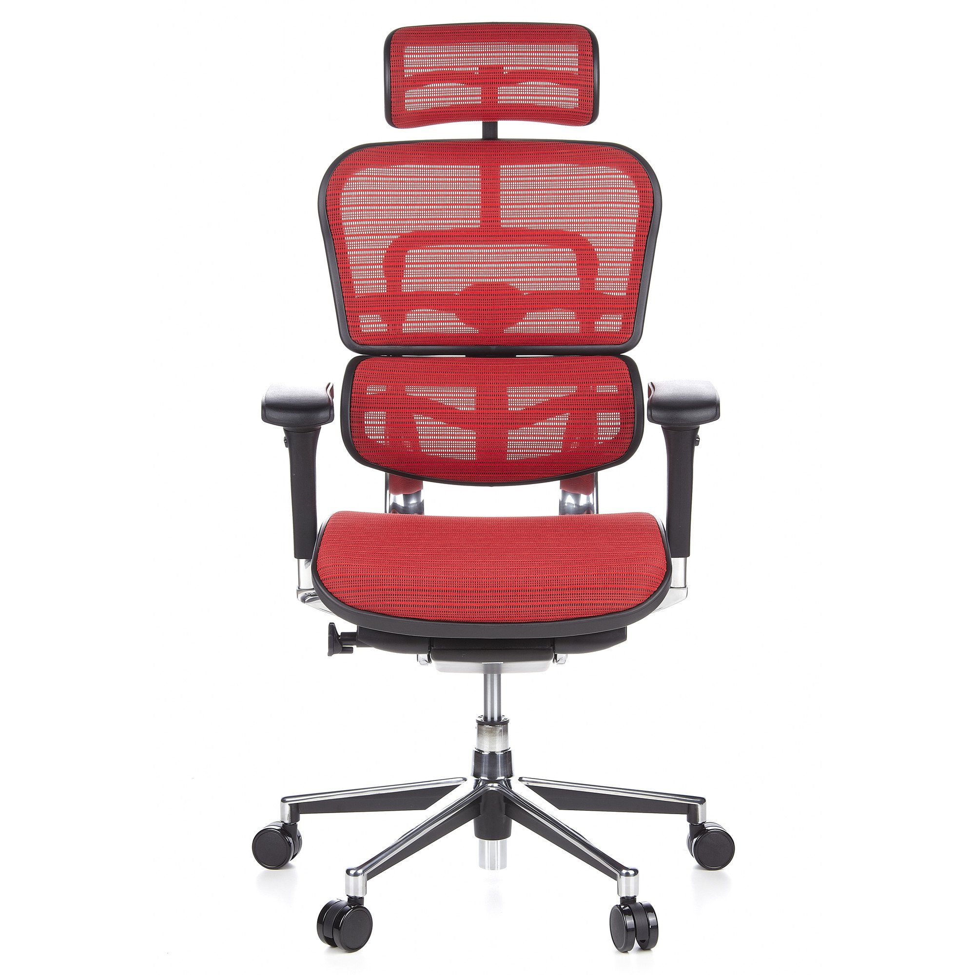 hjh OFFICE Drehstuhl Luxus Chefsessel ERGOHUMAN Netzstoff (1 St), Bürostuhl ergonomisch Rot