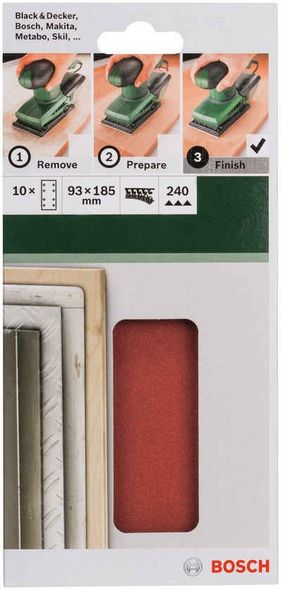 Bosch Home & Garden Schleifpapier »10tlg. Schleifblatt-Set für Schwingschleifer«