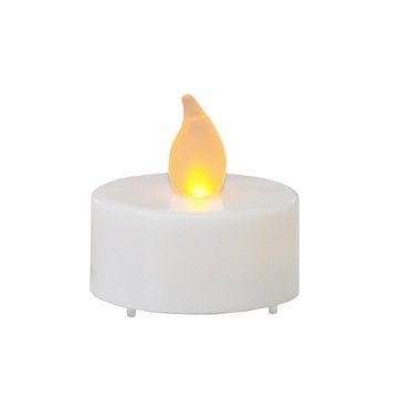MARELIDA LED-Kerze LED Teelichter flackernd mit Batterien flammenlos weiß D: 4cm 2er Set (2-tlg)