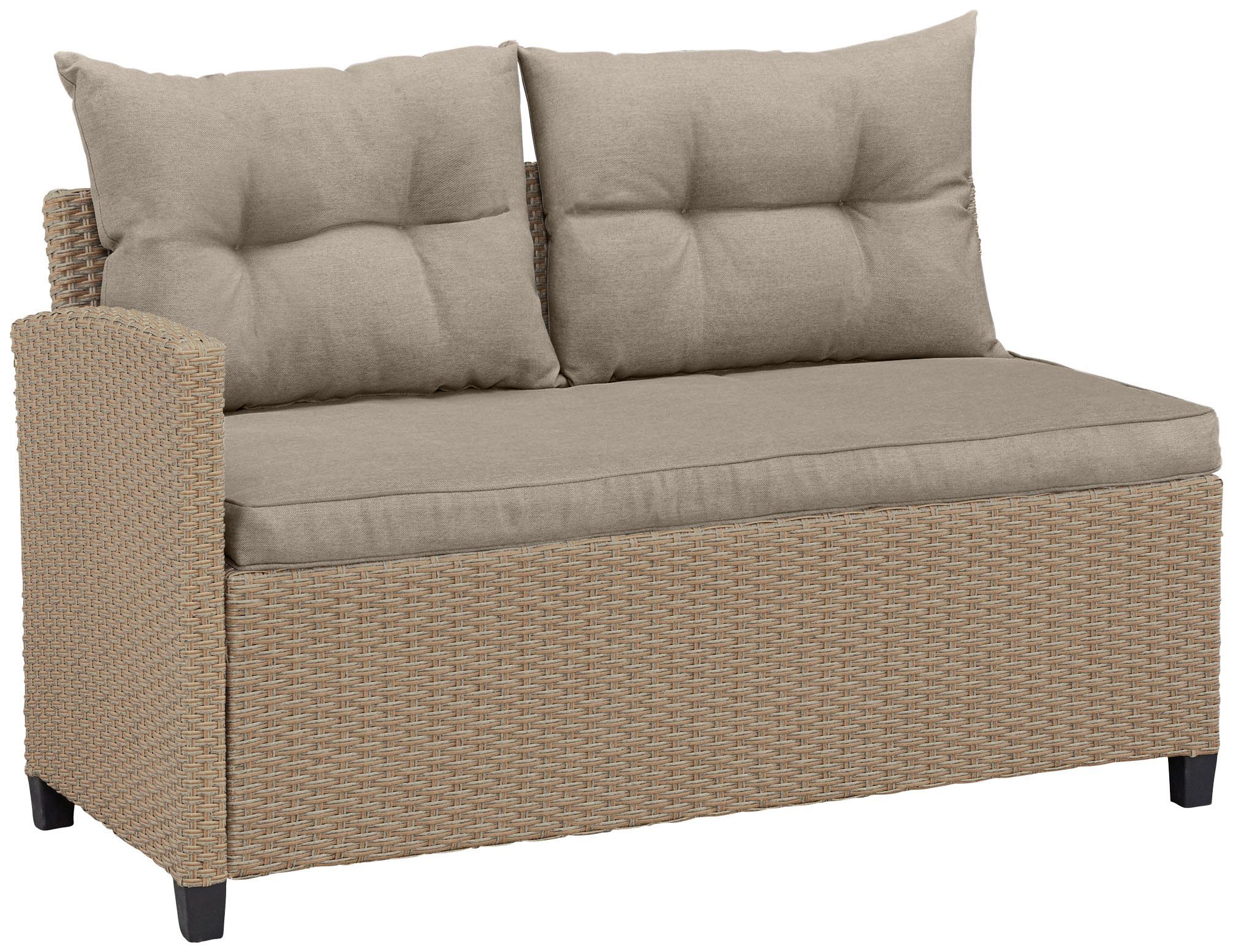 KONIFERA Gartenlounge-Set Keros Premium, (Set, 20-tlg., 2x 2er Sofa, 1x Ecke, 1x Sessel, 2x Hocker, 1x Tisch 145x75x67,5cm), Ecklounge, Polyrattan, Stahl, geeignet für 8 Personen, inkl. Auflagen