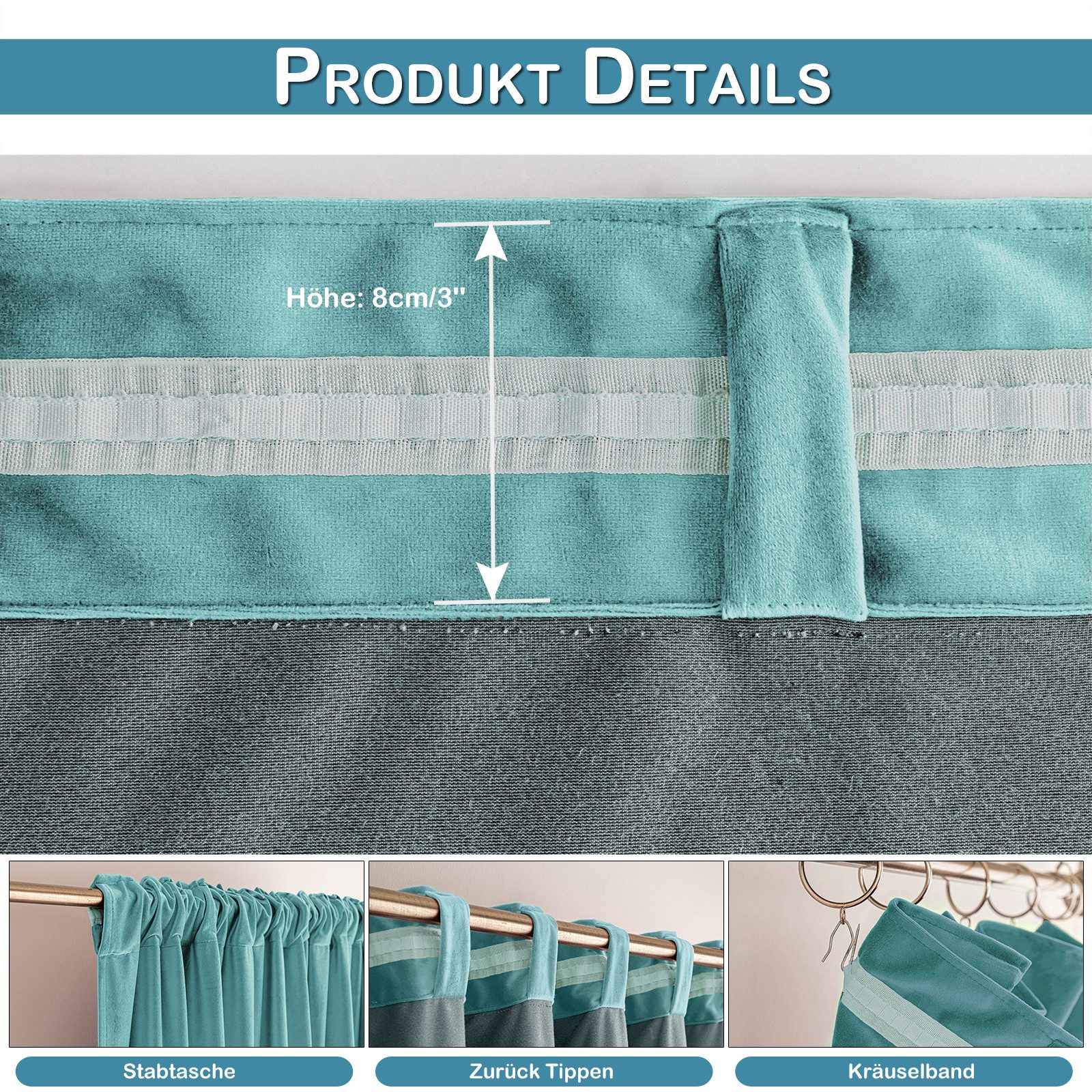 Sunicol Vorhang 2er Set Samtvorhänge Kräuselband Verdunkelungsvorhang, Blickdicht Velvet Gardinen für Schlafzimmer Wohnzimmer