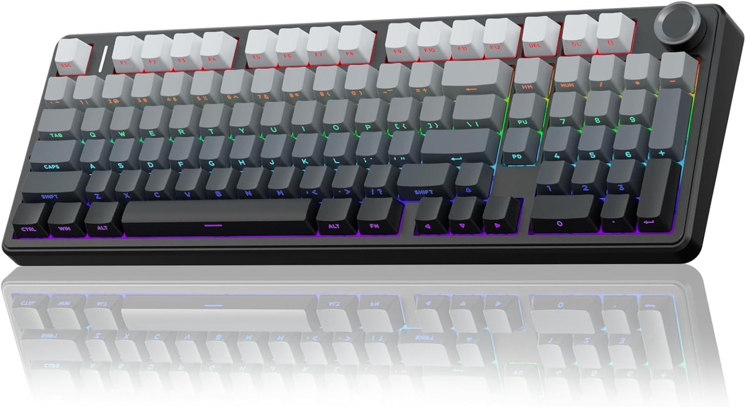 nsihing AULA F99 Pro Mechanische Gaming Tastatur, RGB, Hot Swap, Bluetooth Gaming-Tastatur (Hot-Swap, Multifunktions-Drehknopf, RGB-Beleuchtung, Makrofunktion)