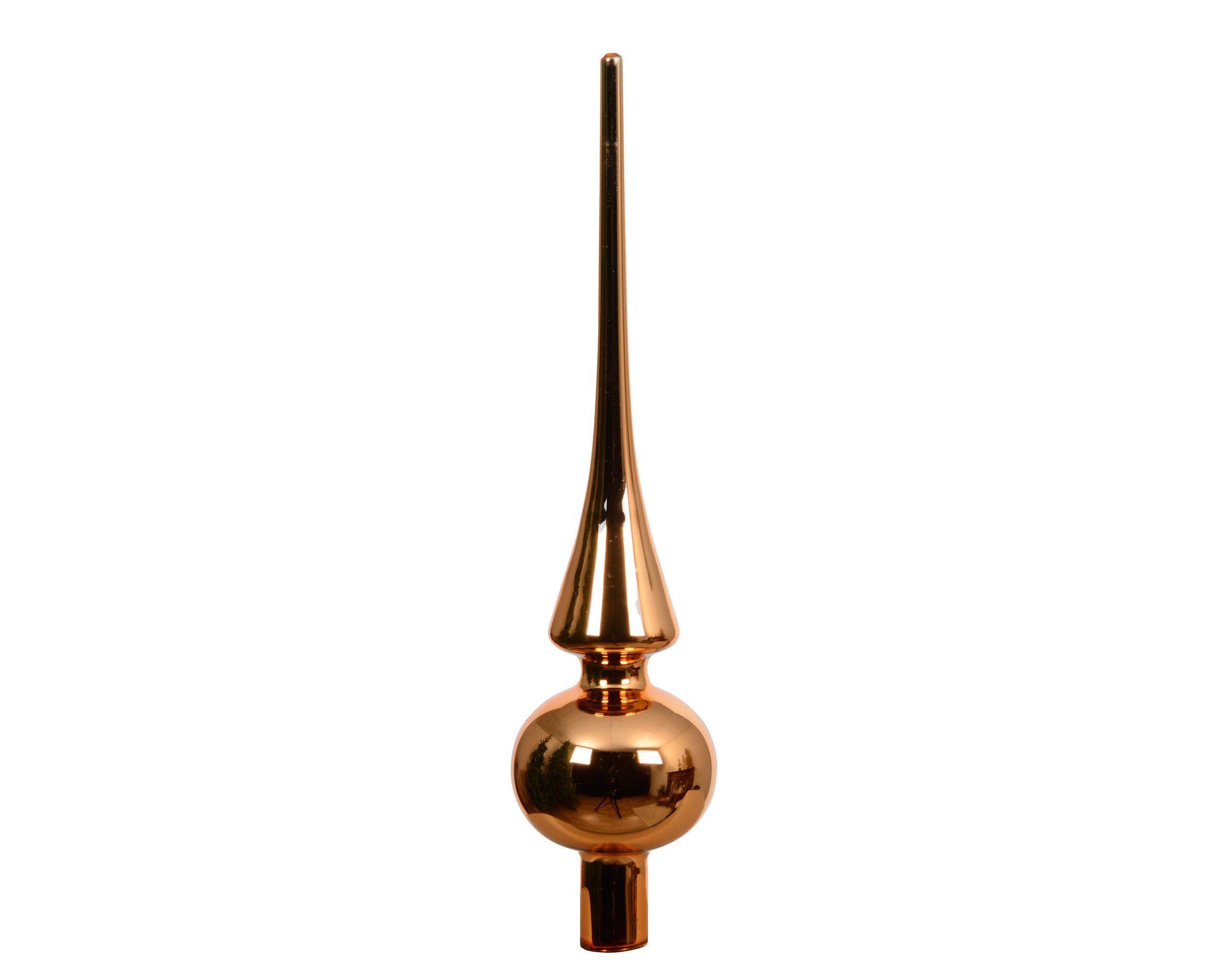 Kaemingk Christbaumspitze, Christbaumspitze Glas 26cm - Brandy glänzend