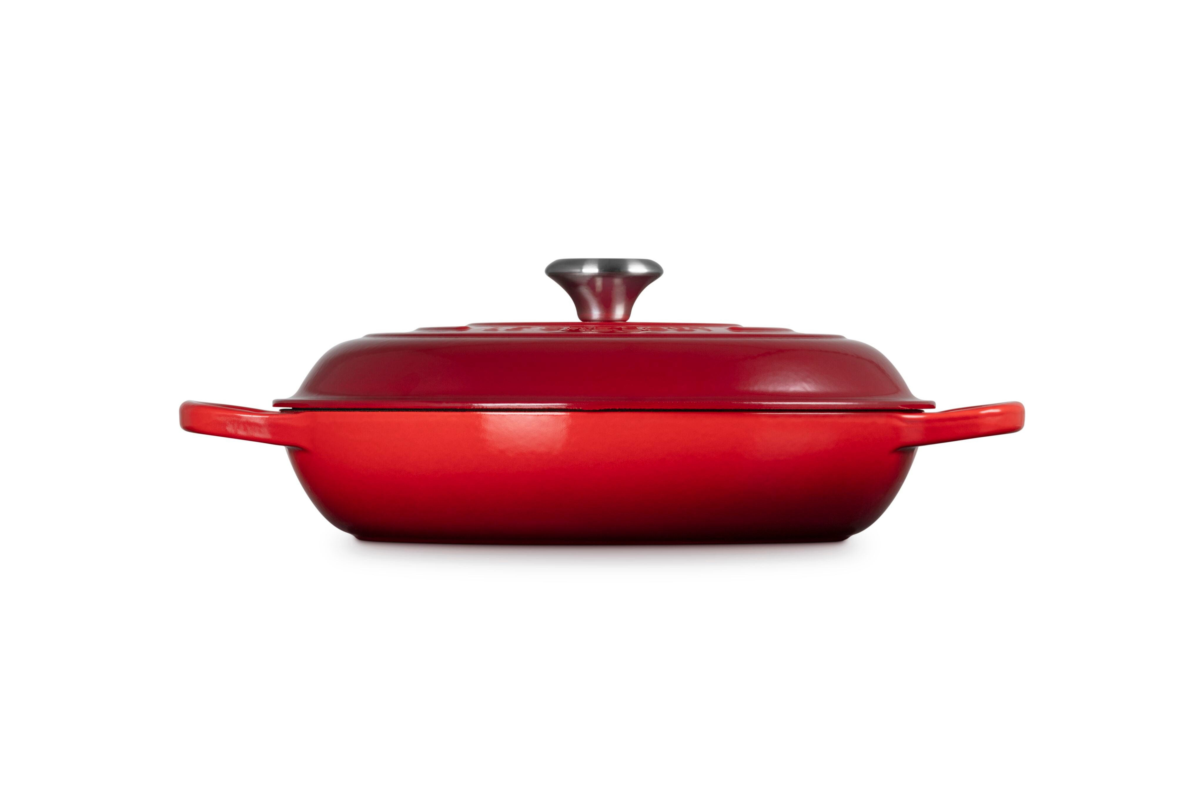 LE CREUSET Bratentopf Gourmet-Profitopf, Gusseisen, Ø 30 cm, 6,7 l, 5,56 kg, Kirschrot, 21180300602430
