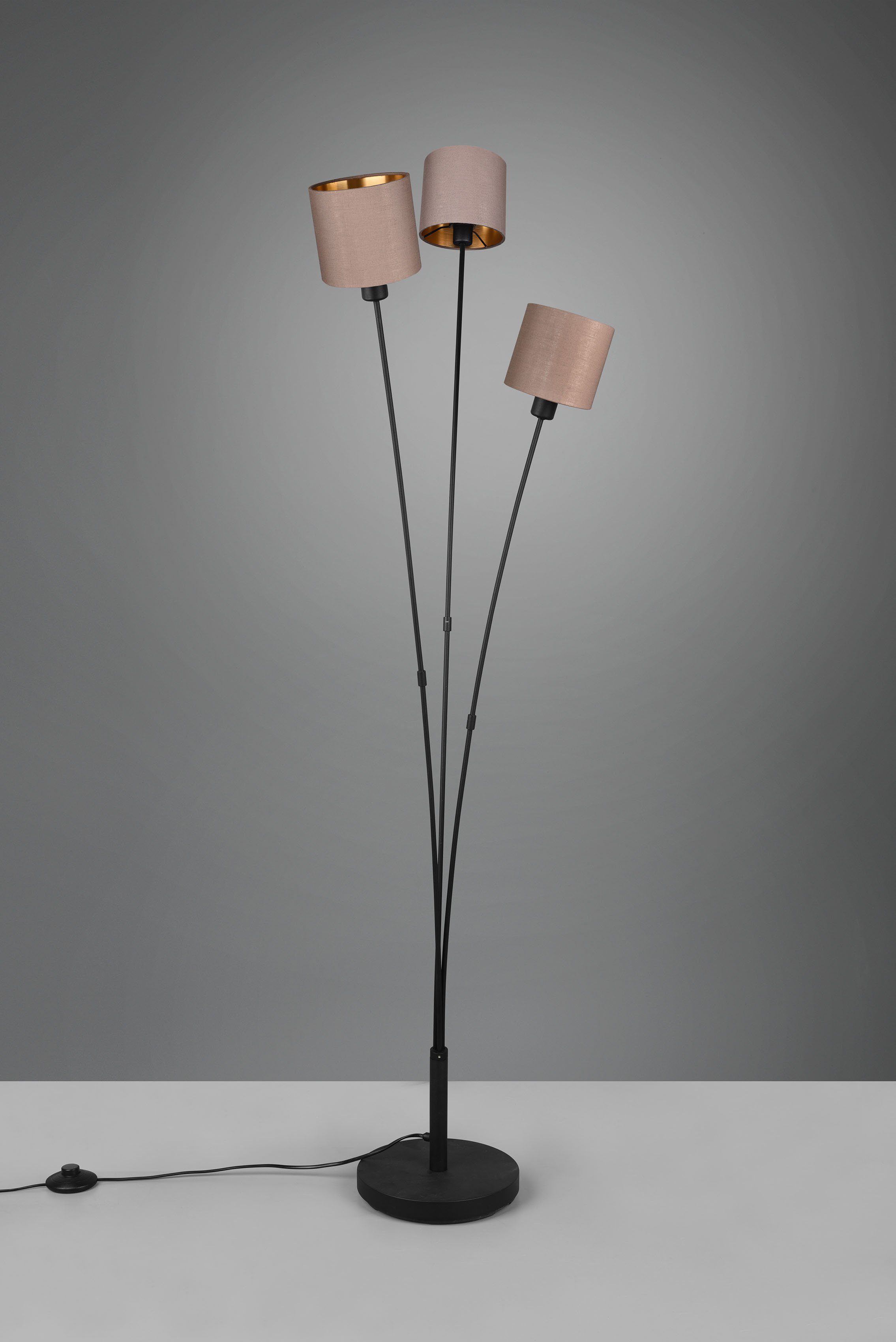 my home Stehlampe »Josie«, Stehleuchte, 3-flammig, Schirm taupe-gold, Höhe  150cm online kaufen | OTTO