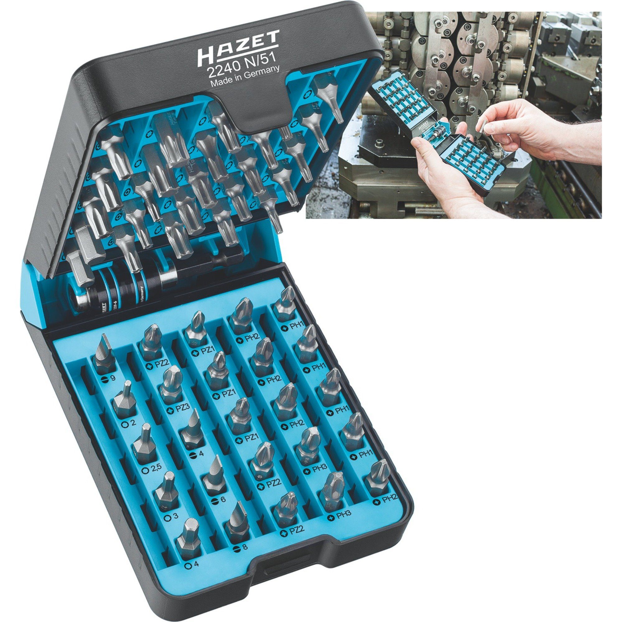 Bohrer- und Bitset Hazet Bit-Satz "BitE"-Box 2240N/51, 1/4"