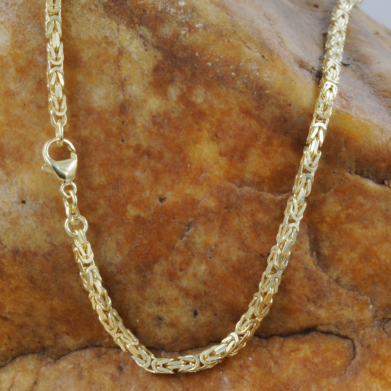 Herren Schmuck HOPLO Königskette 5,0 mm 70 cm 750 - 18 Karat Gold Halskette Königskette massiv Gold hochwertige Goldkette 129,7 