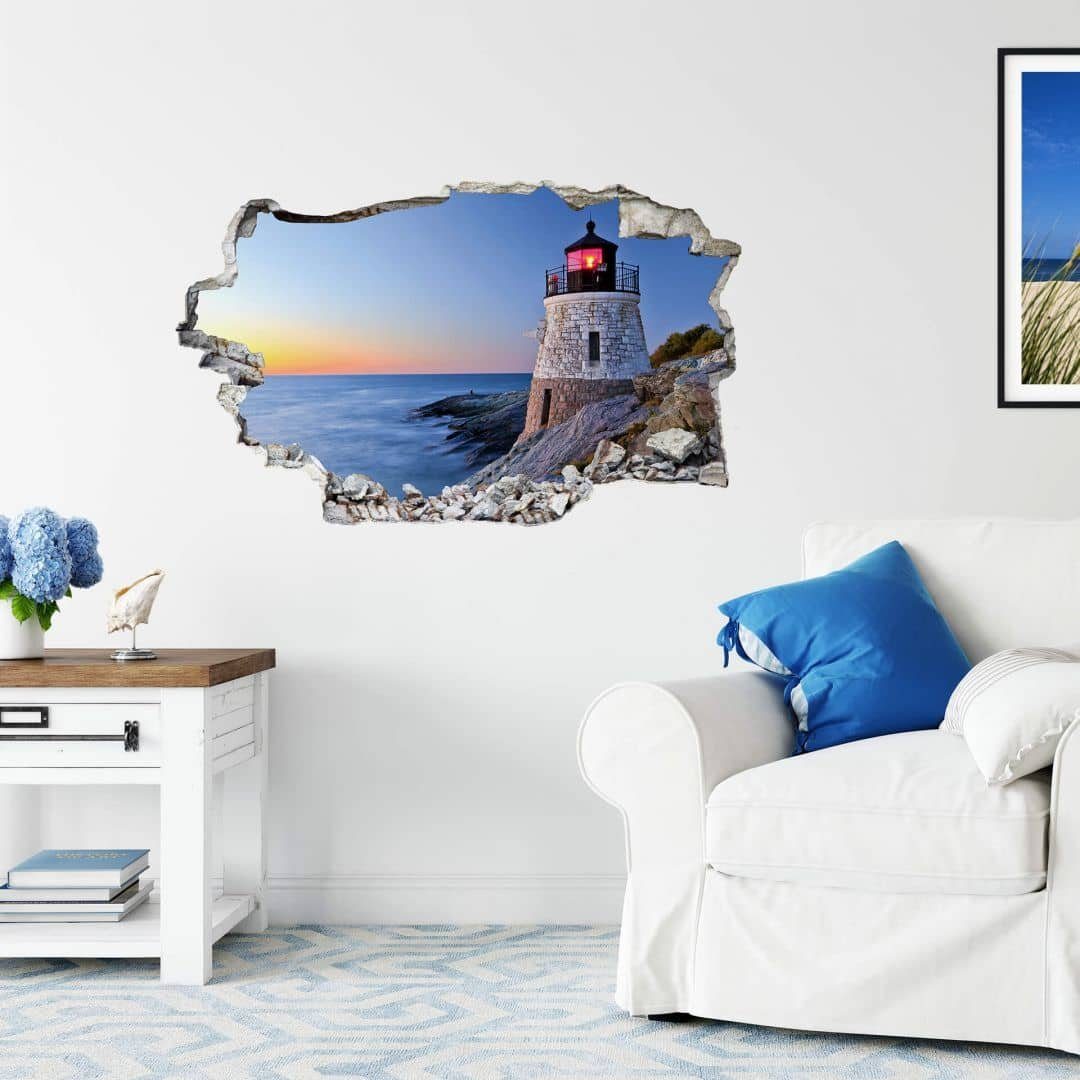 K&L Wall Art Wandtattoo 3D Wandtattoo Aufkleber Leuchtturm Meerblick Wandst günstig online kaufen