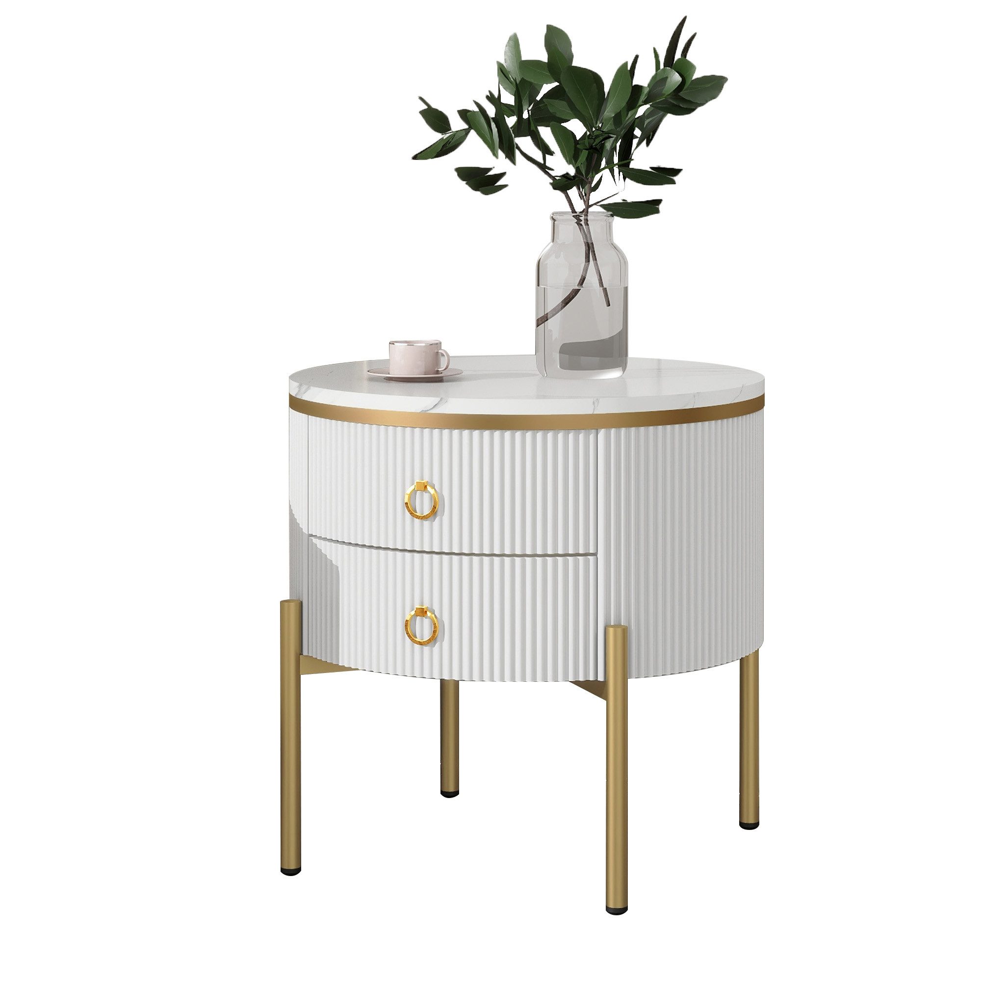 Merax Couchtisch mit Schubladen und goldenen günstig online kaufen