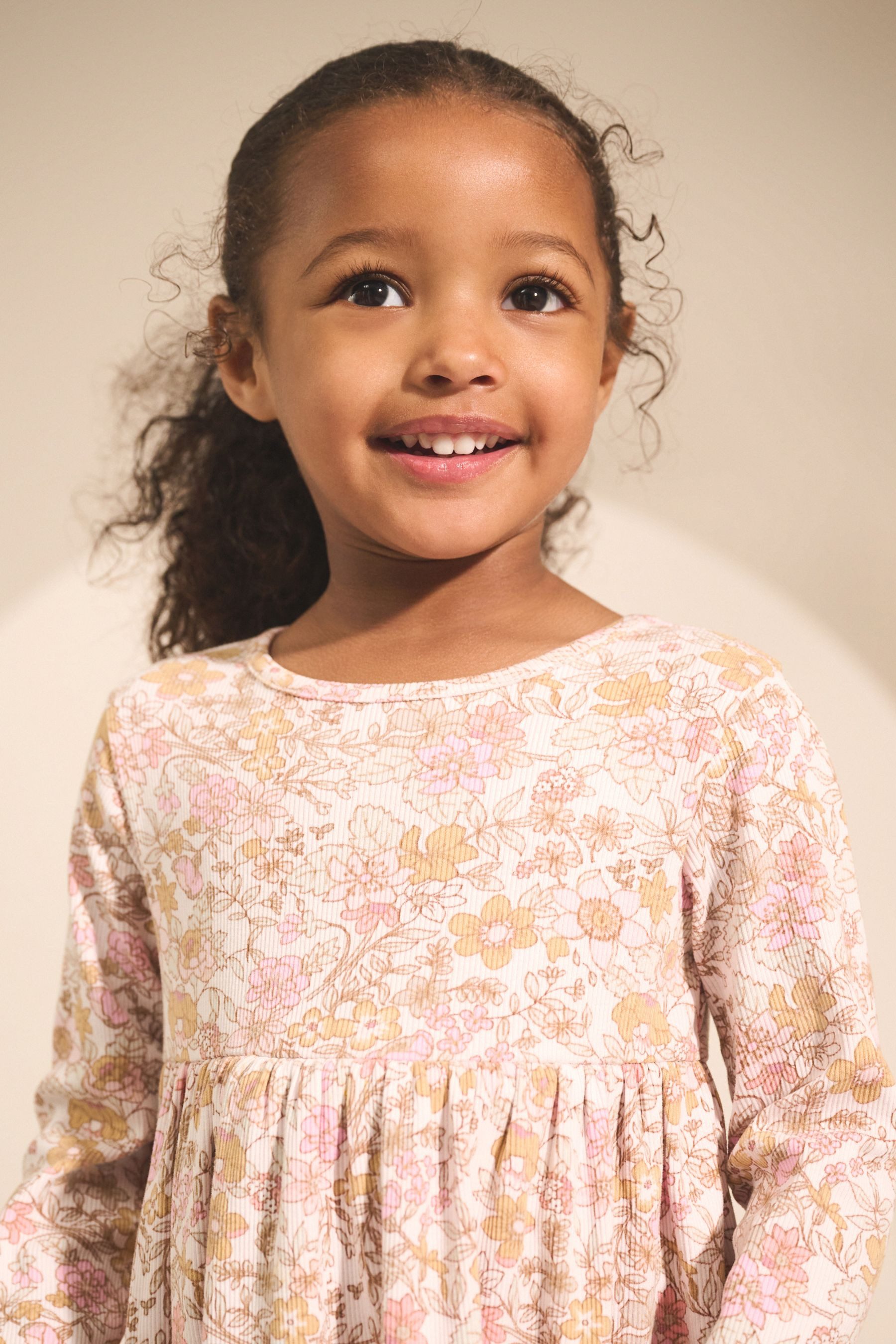 Next Blusenkleid Geripptes Langarmkleid (1-tlg)